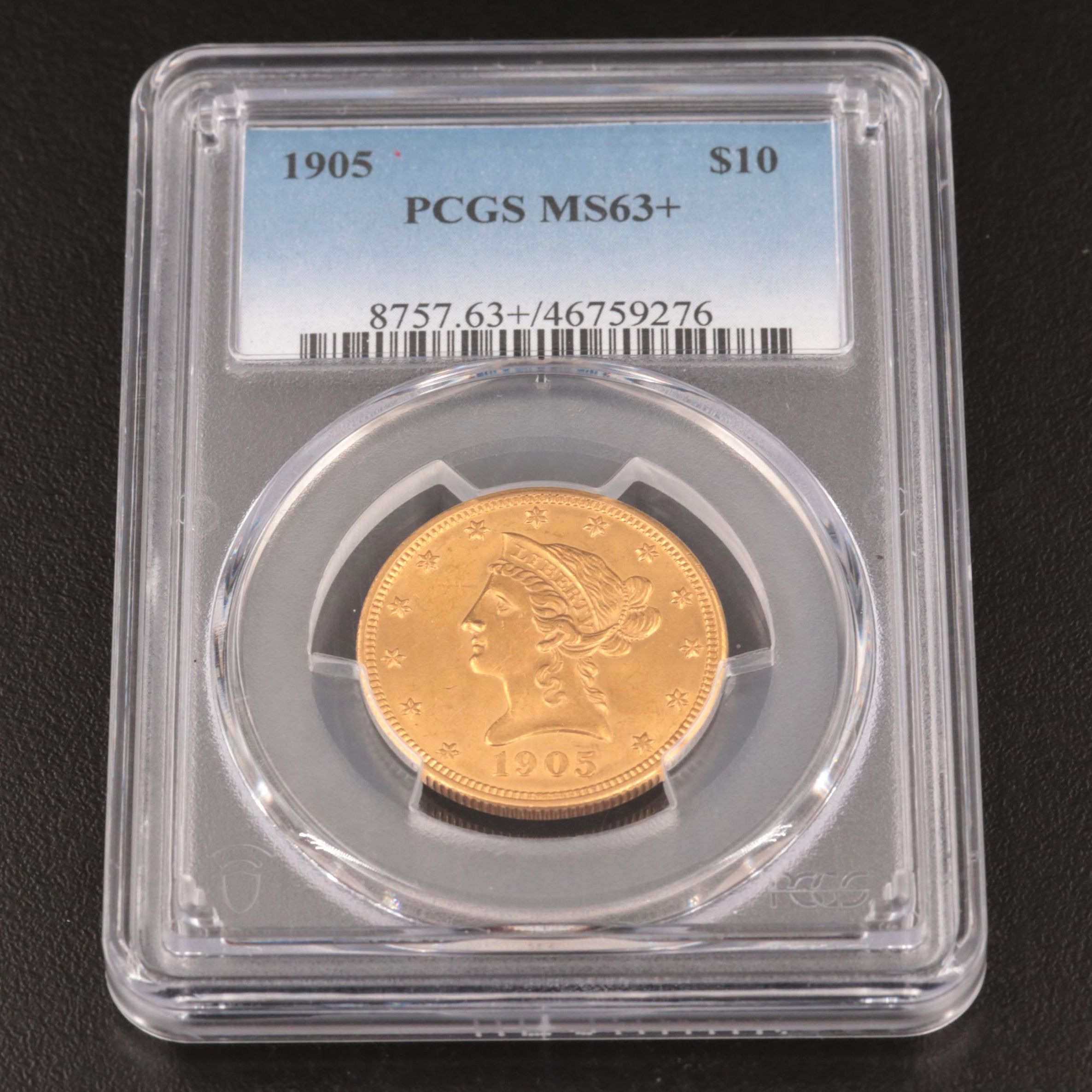PCGS Graded MS63+ 1905 Liberty Head $10 Gold Coin