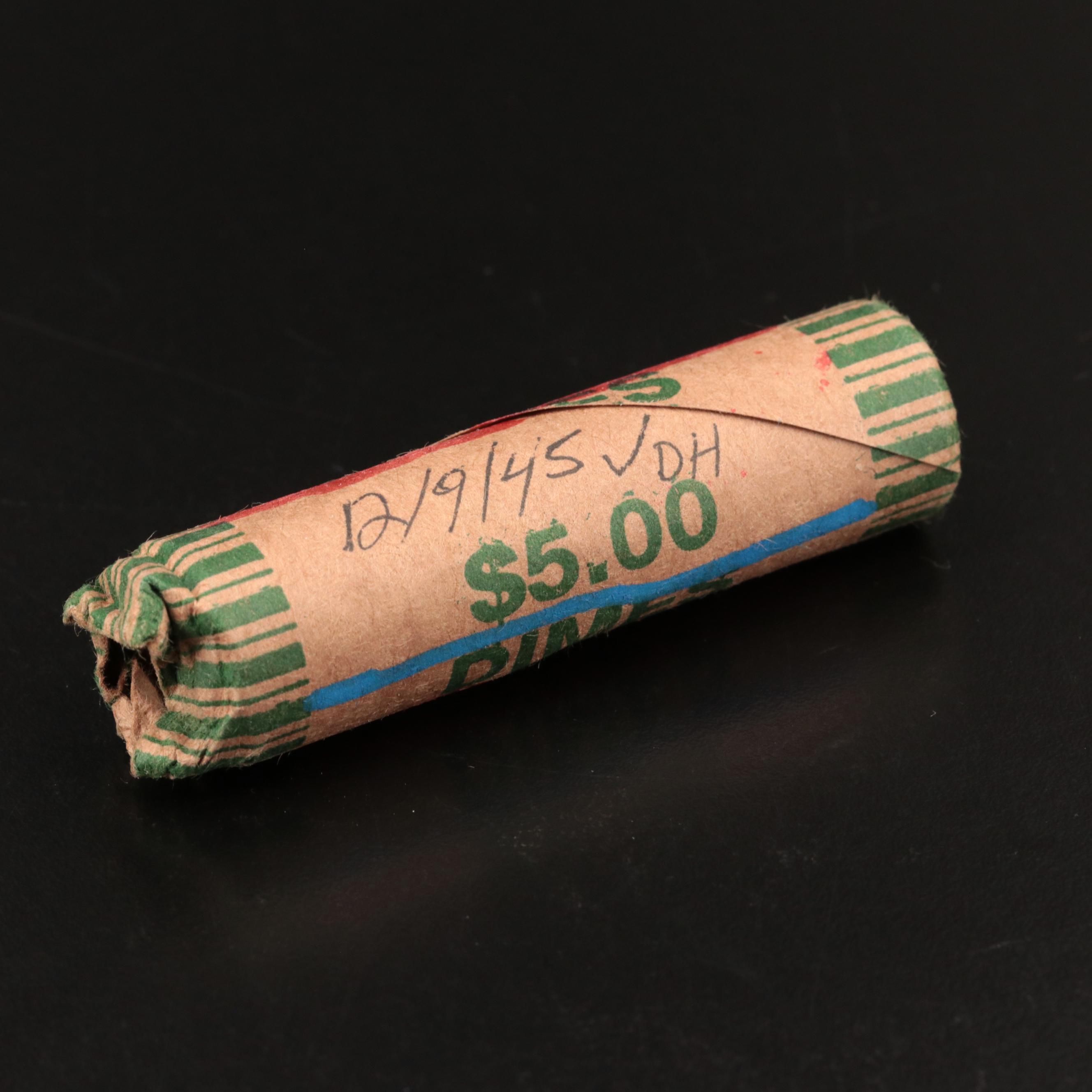 Roll of Fifty Mercury Silver Dimes, Including Uncirculated 1916