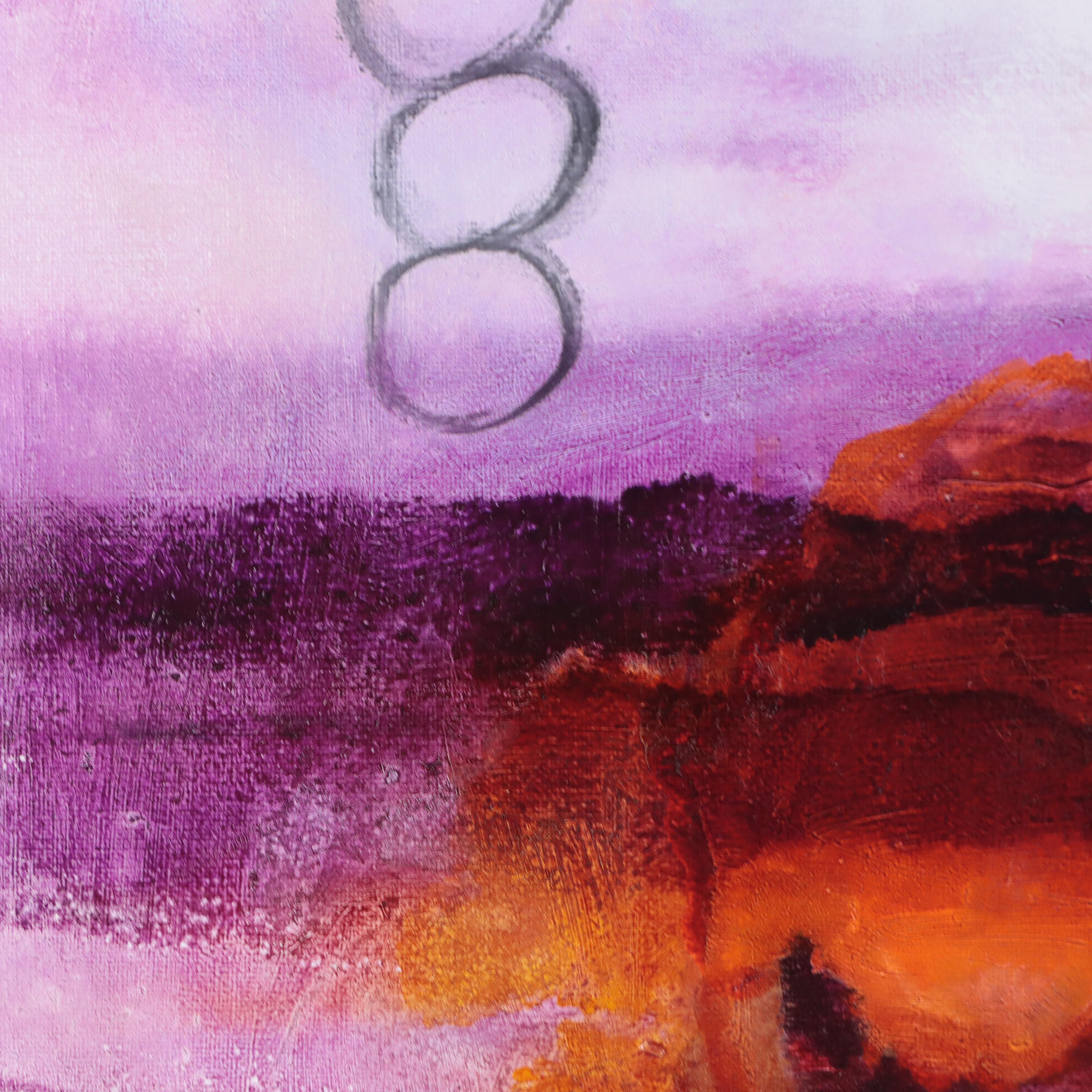 Milagros Pongo Abstract Mixed Media Painting "Ukiyo," 21st Century