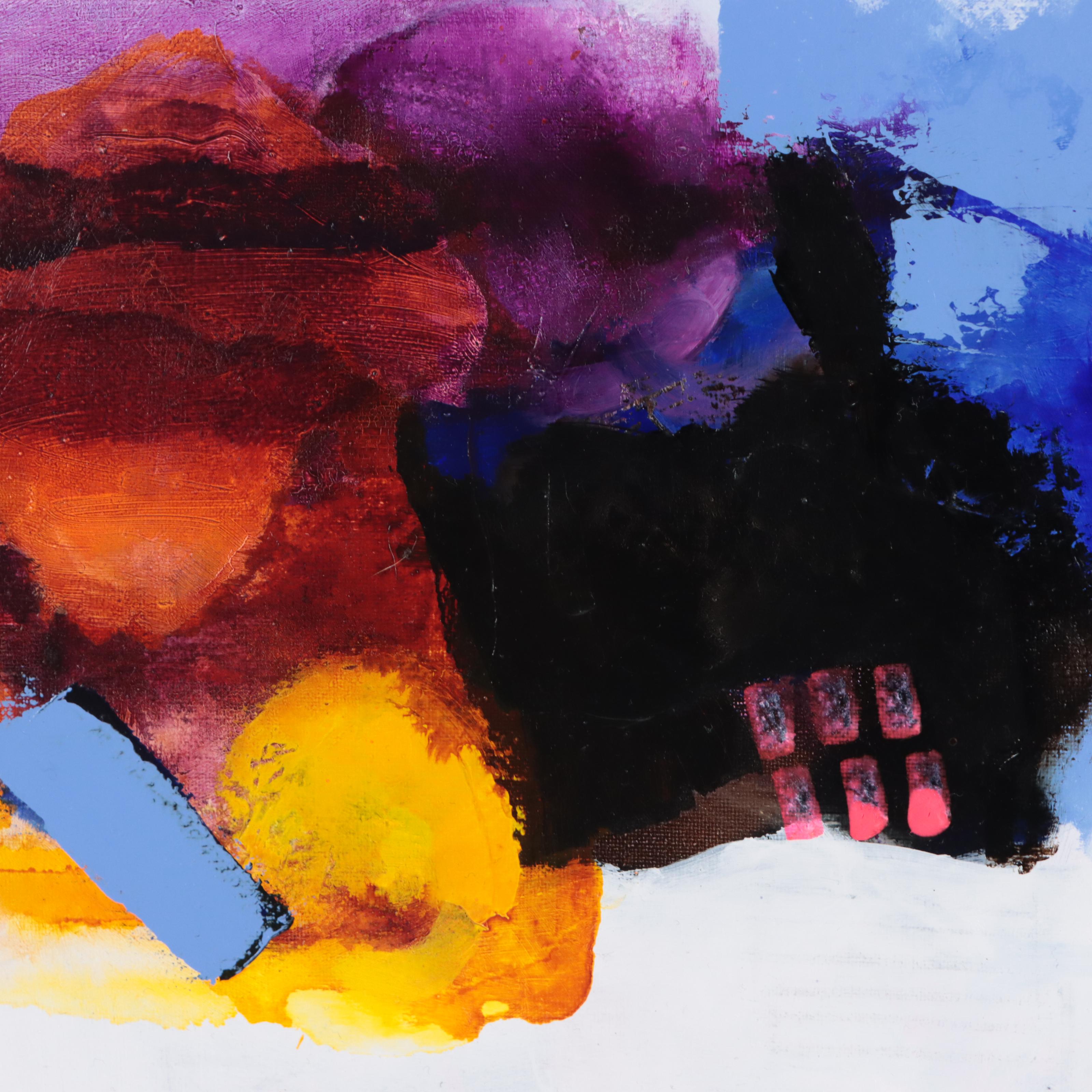 Milagros Pongo Abstract Mixed Media Painting "Ukiyo," 21st Century