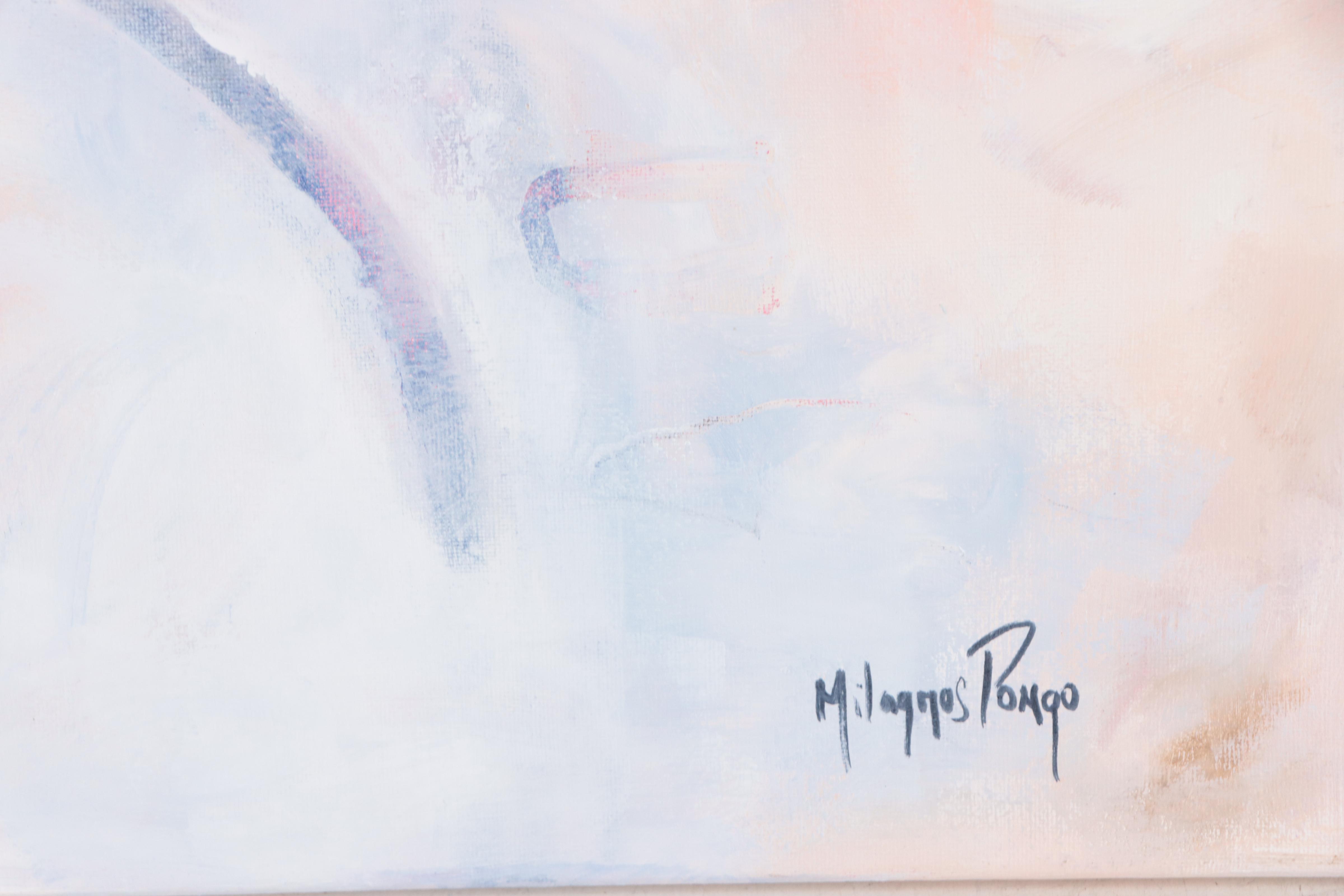 Milagros Pongo Abstract Mixed Media Painting "Sukha," 21st Century