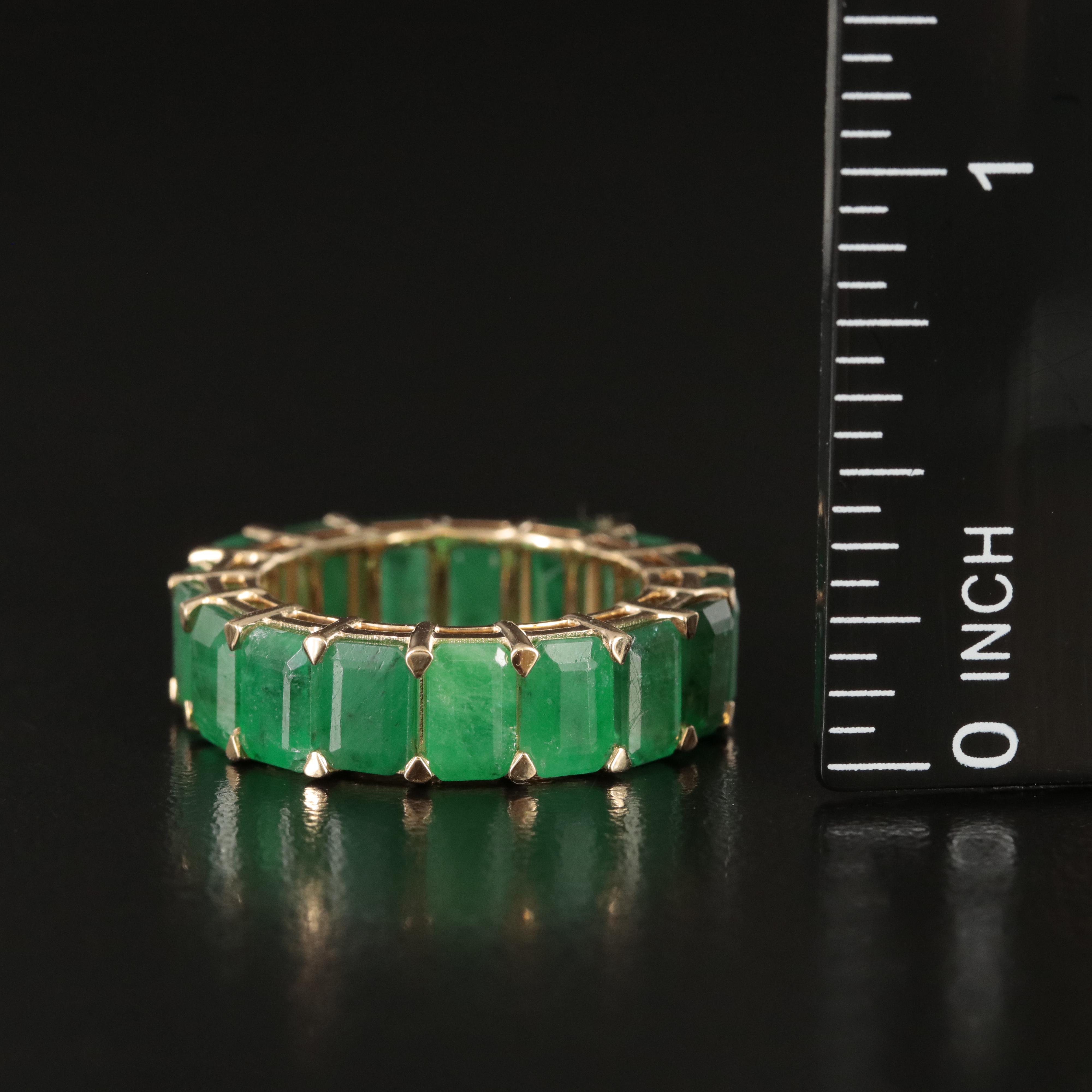 18K 10.00 CTW Emerald Eternity Band