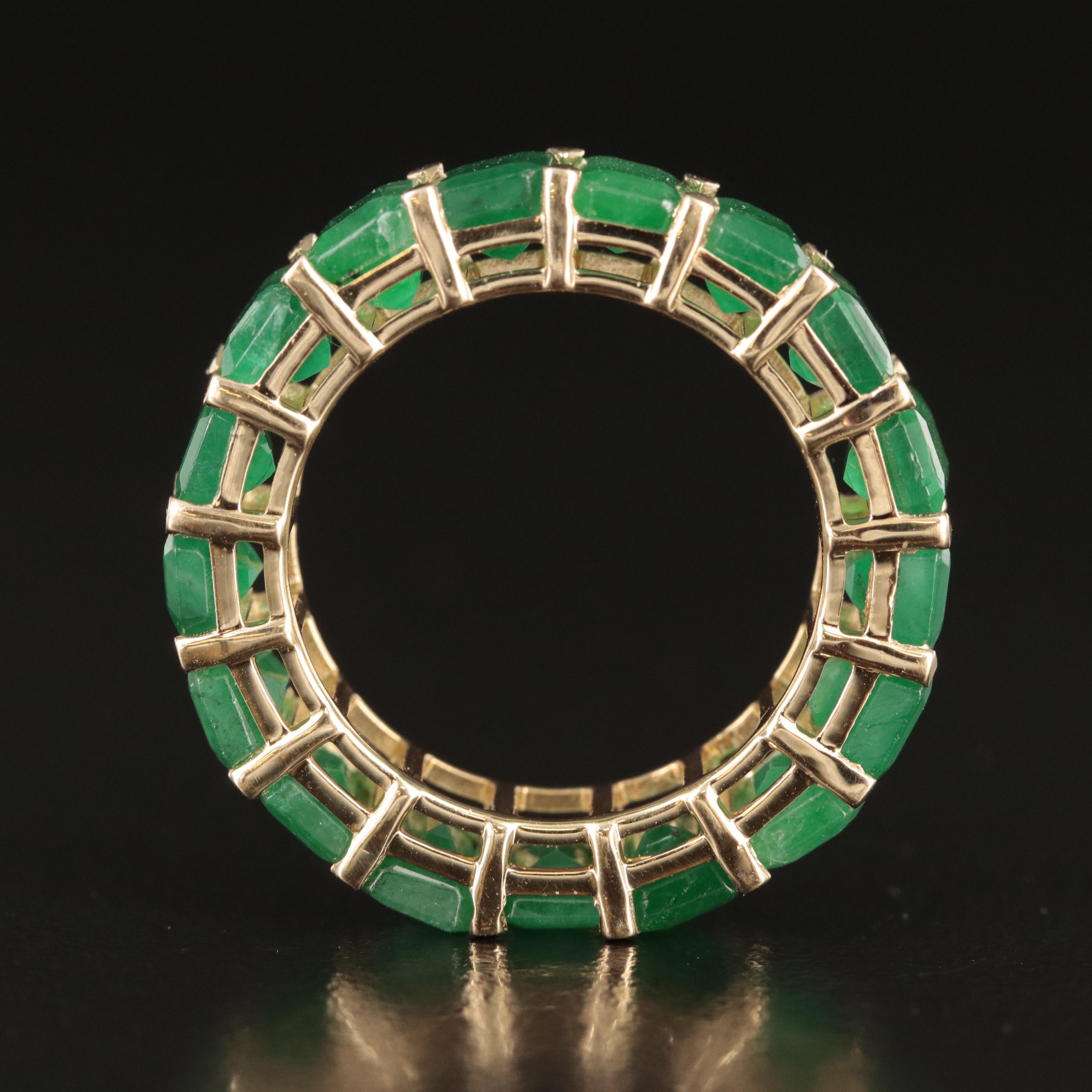 18K 10.00 CTW Emerald Eternity Band