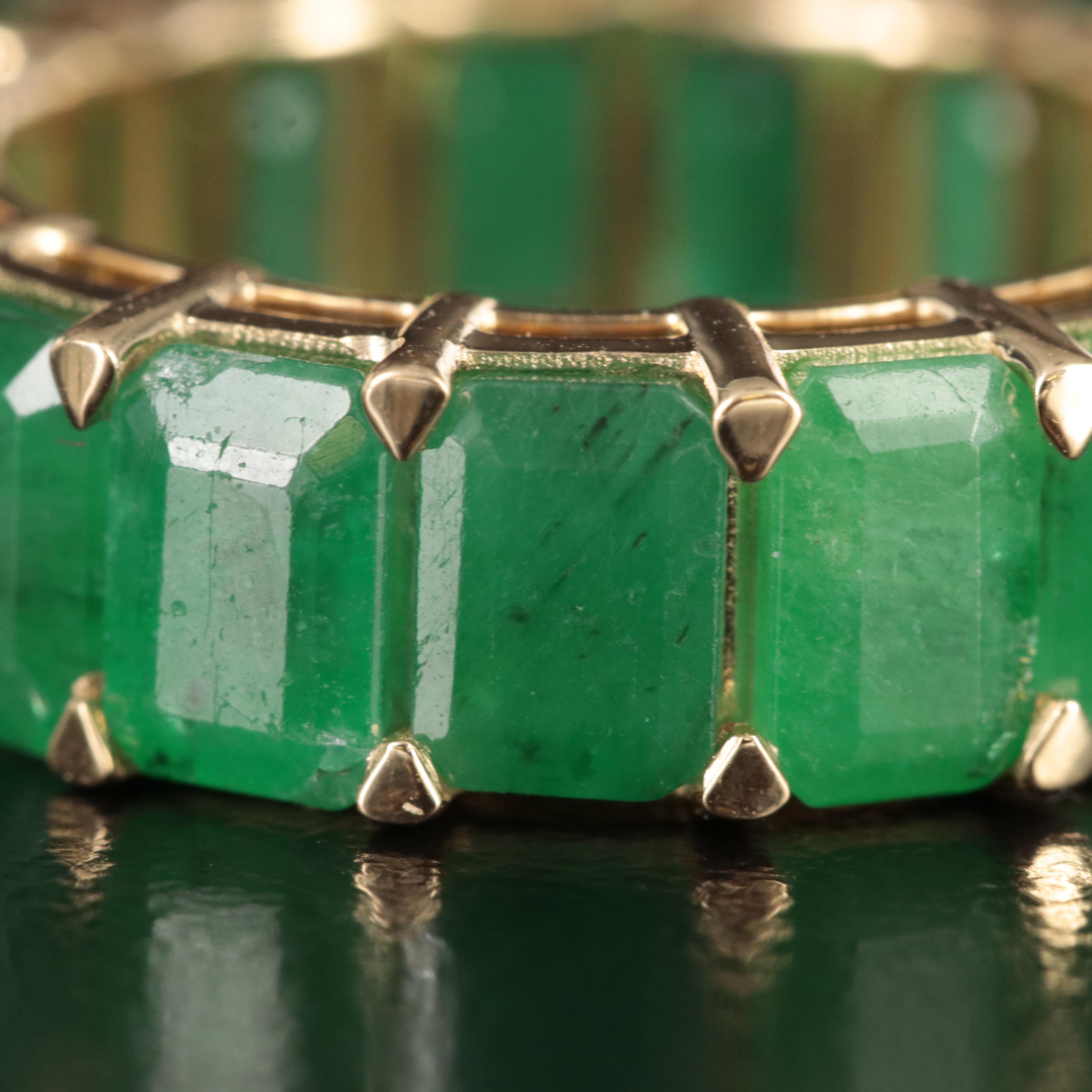 18K 10.00 CTW Emerald Eternity Band