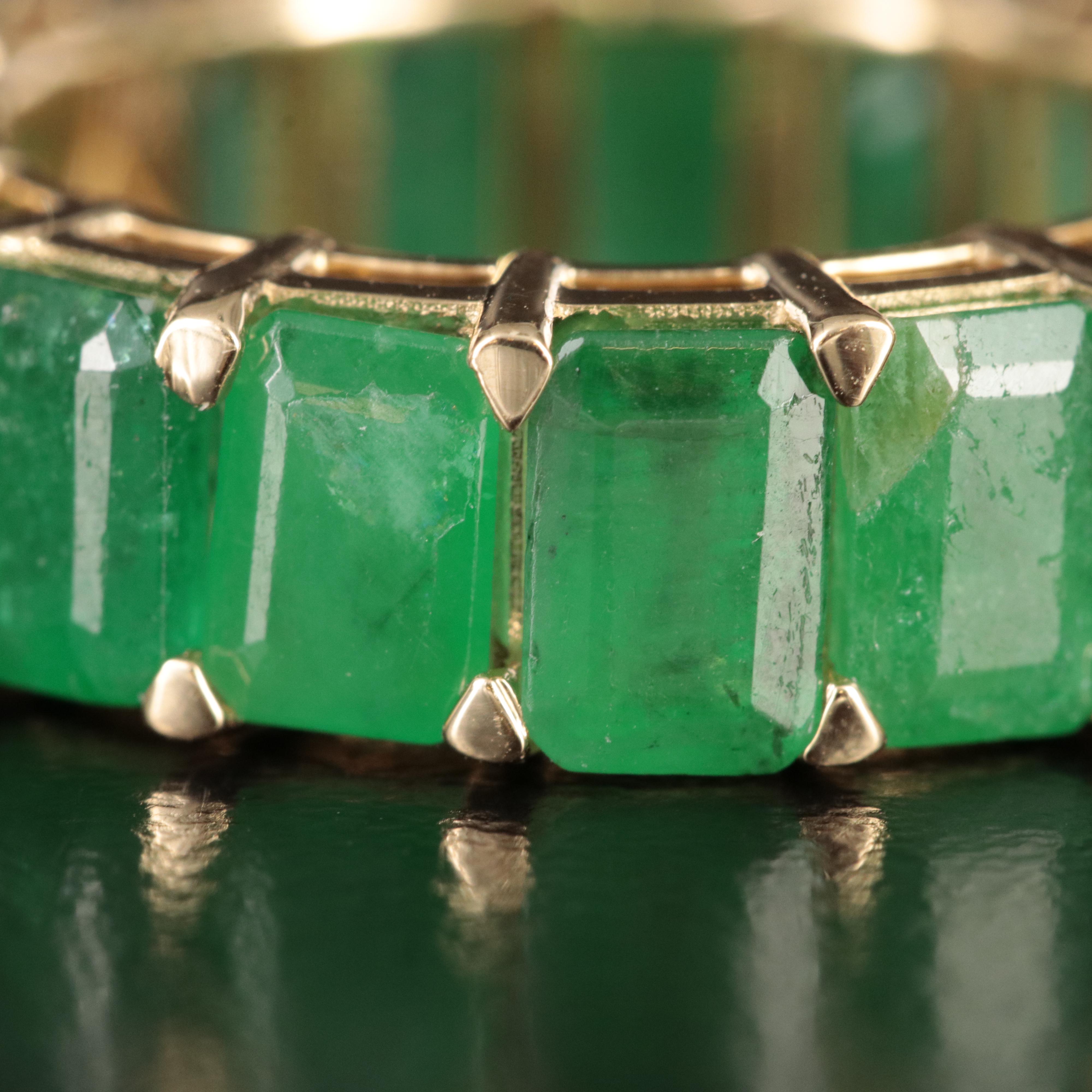 18K 10.00 CTW Emerald Eternity Band