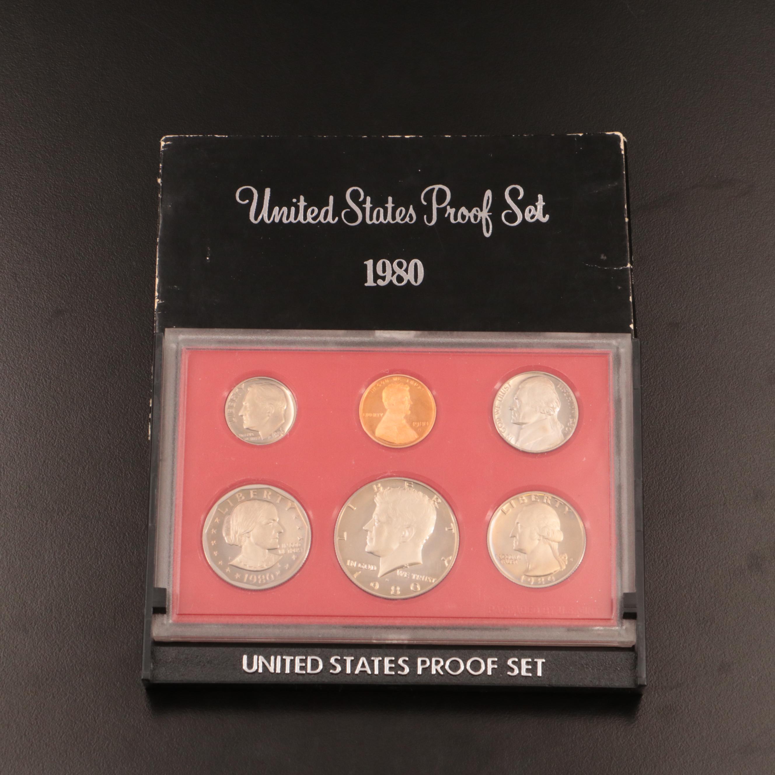 Nineteen U.S. Mint Proof Sets Includes Four 1980 Sets