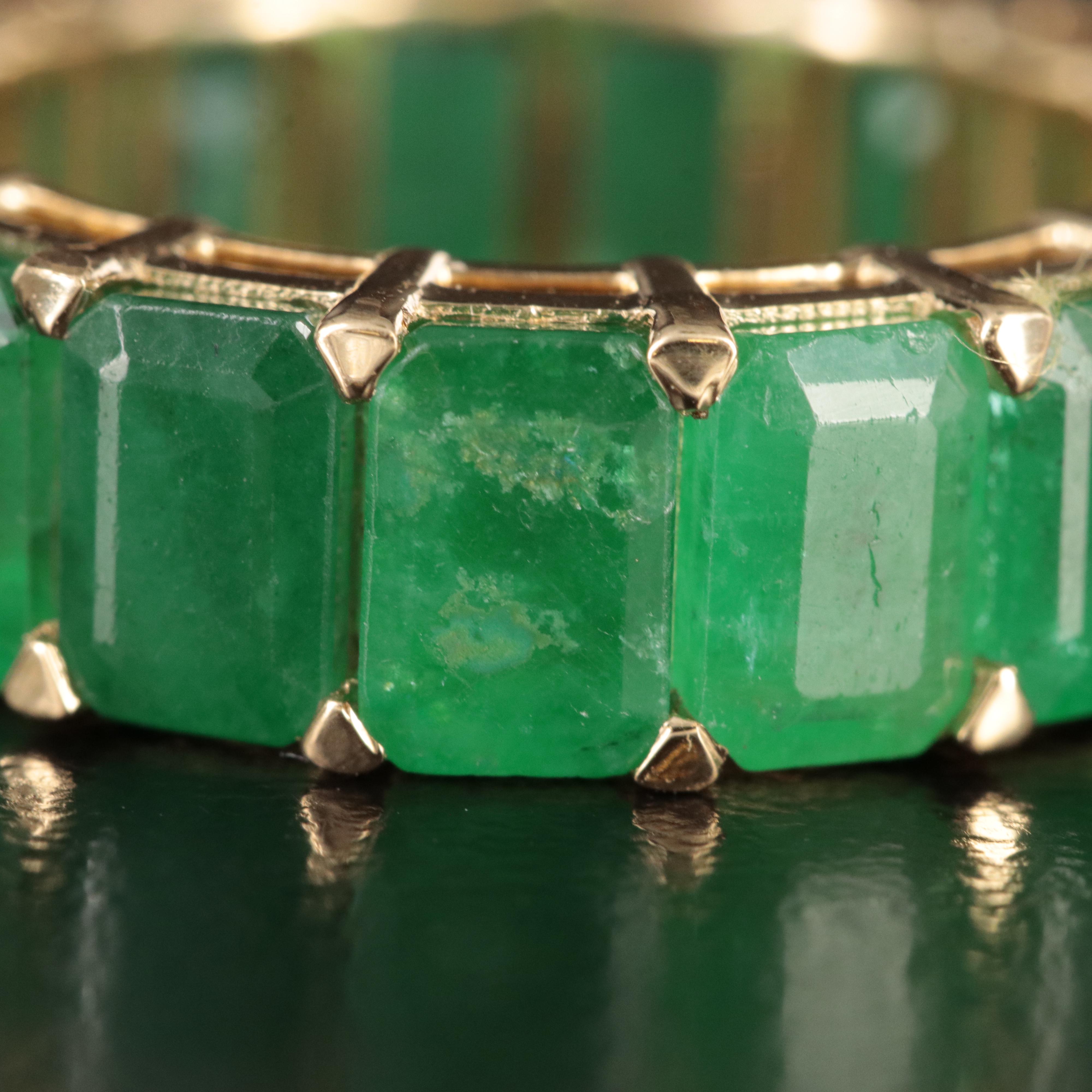 18K 10.00 CTW Emerald Eternity Band
