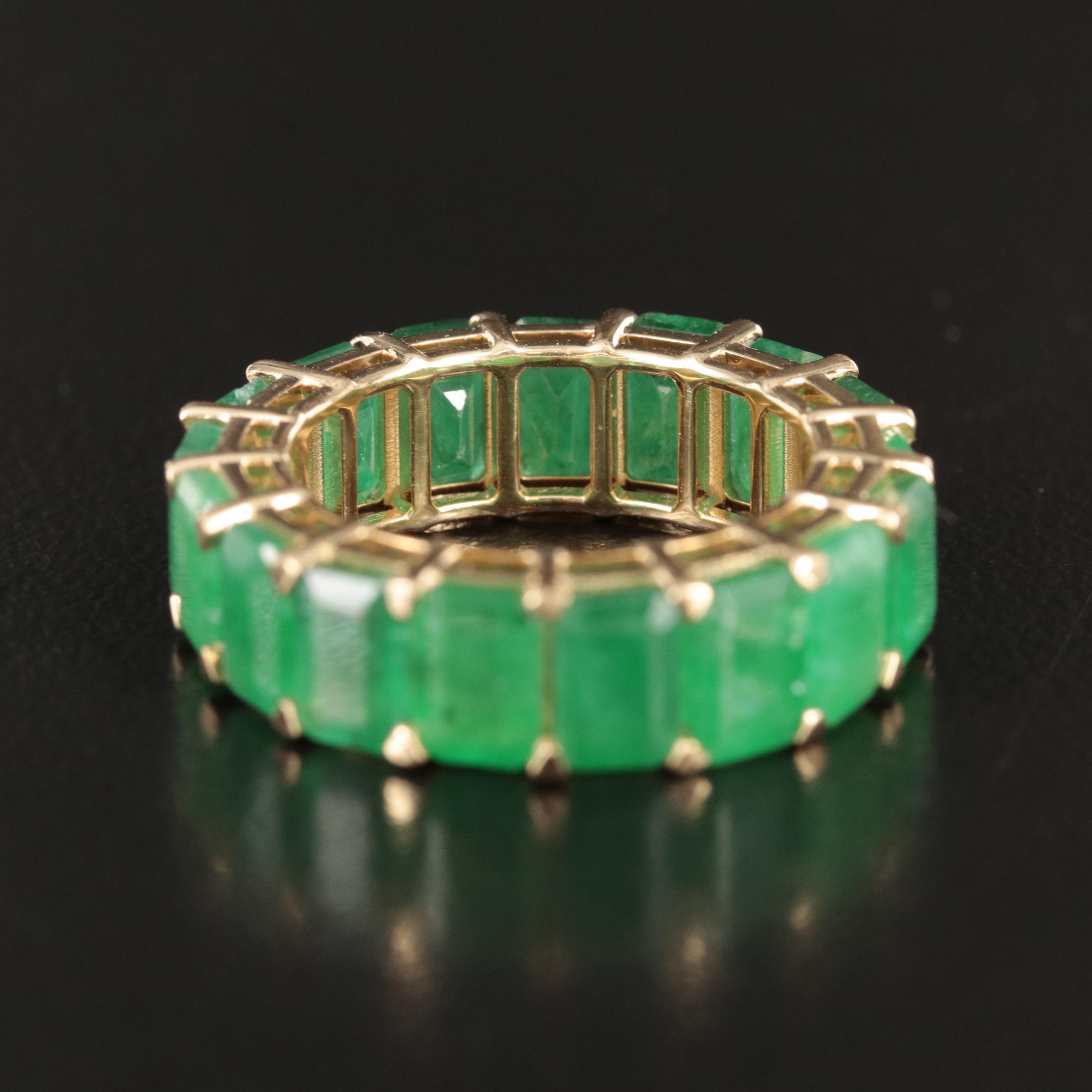 18K 10.00 CTW Emerald Eternity Band