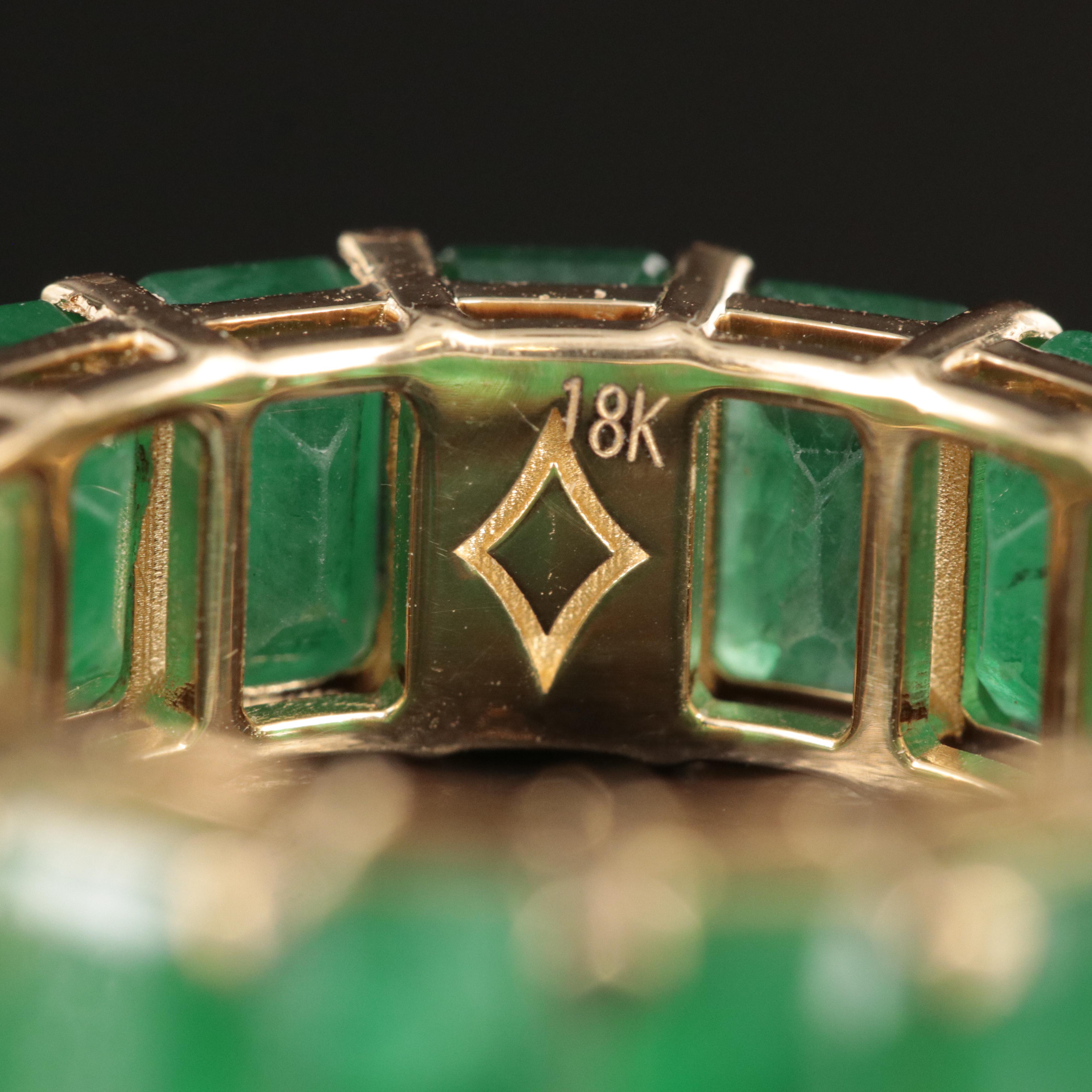 18K 10.00 CTW Emerald Eternity Band