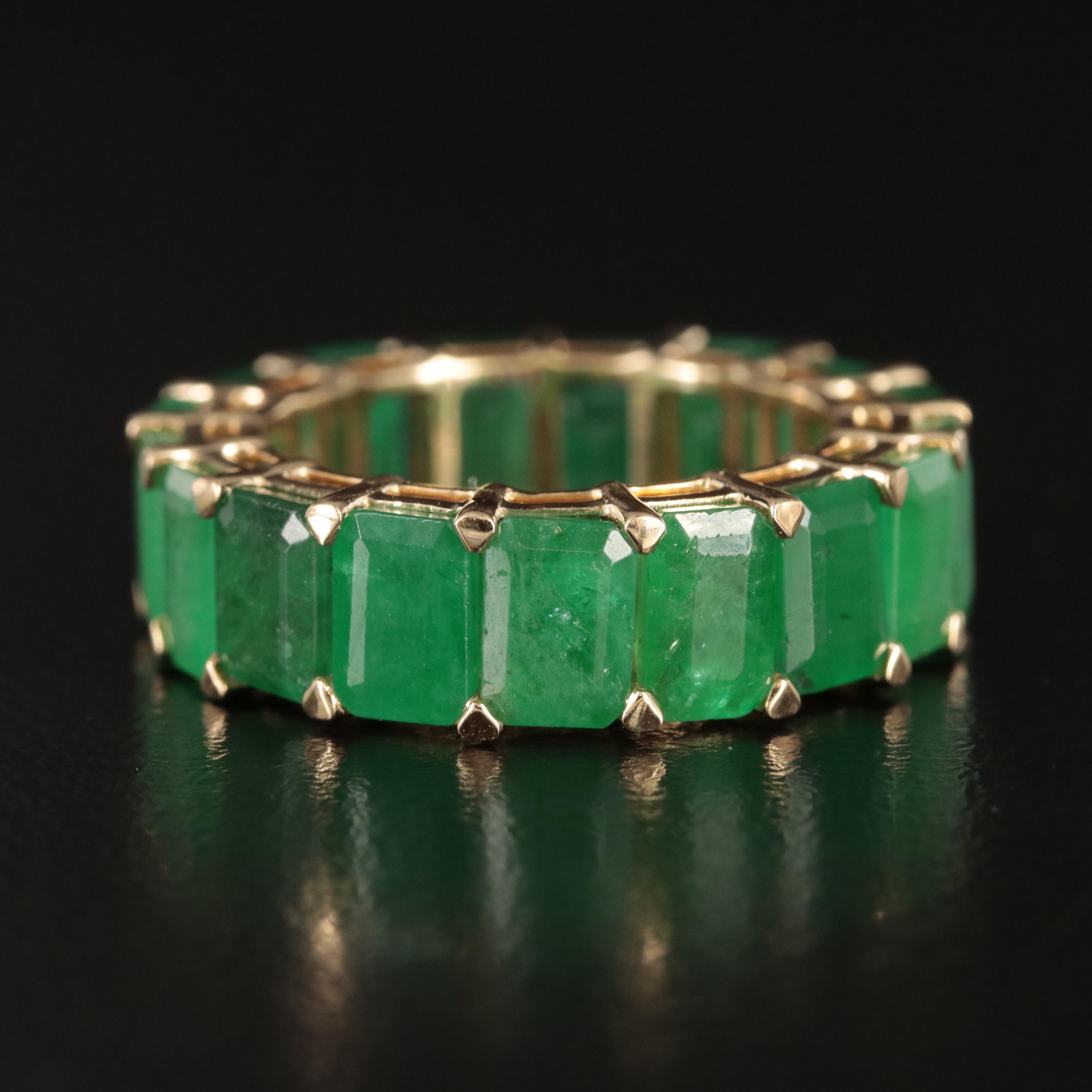18K 10.61 CTW Emerald Eternity Band