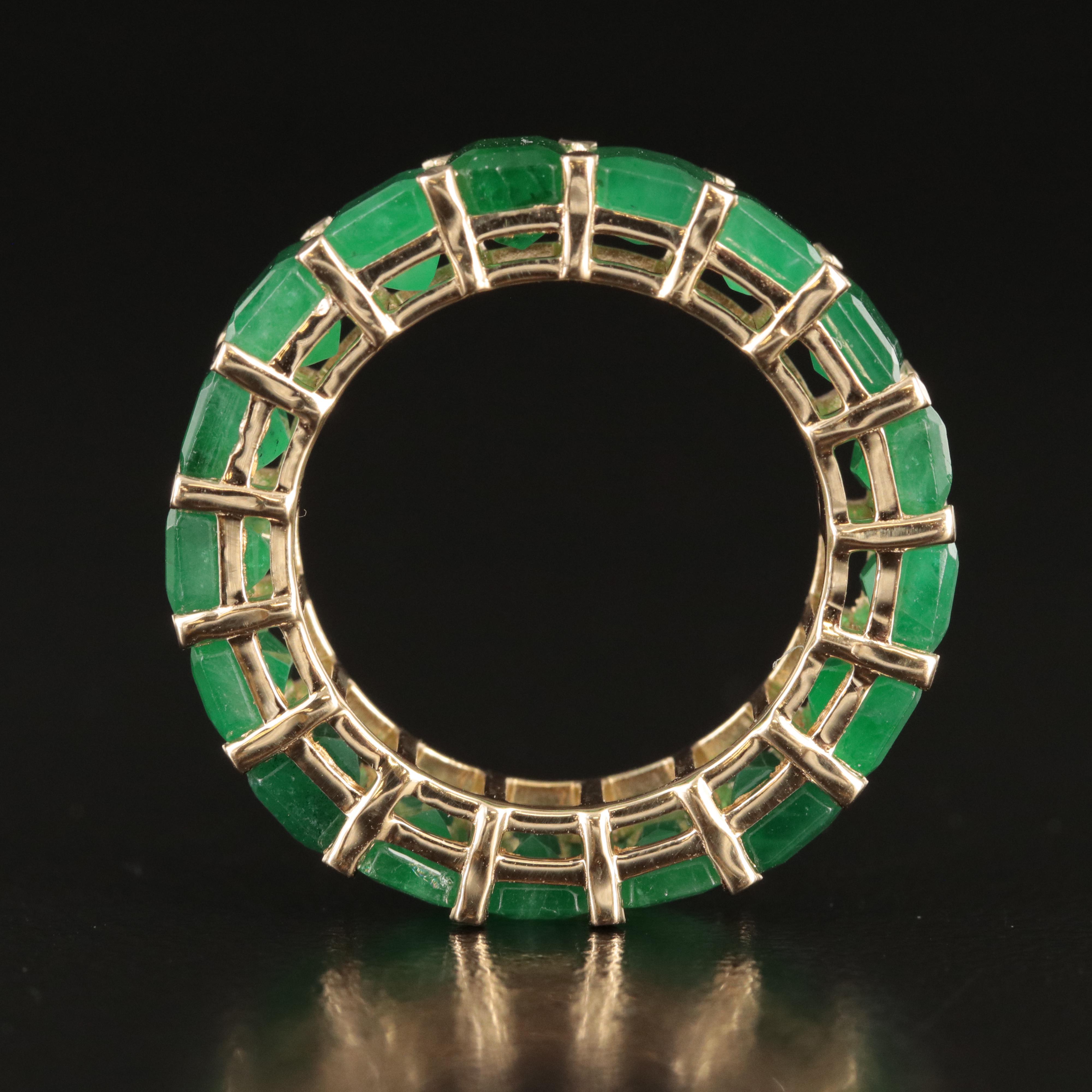 18K 10.61 CTW Emerald Eternity Band