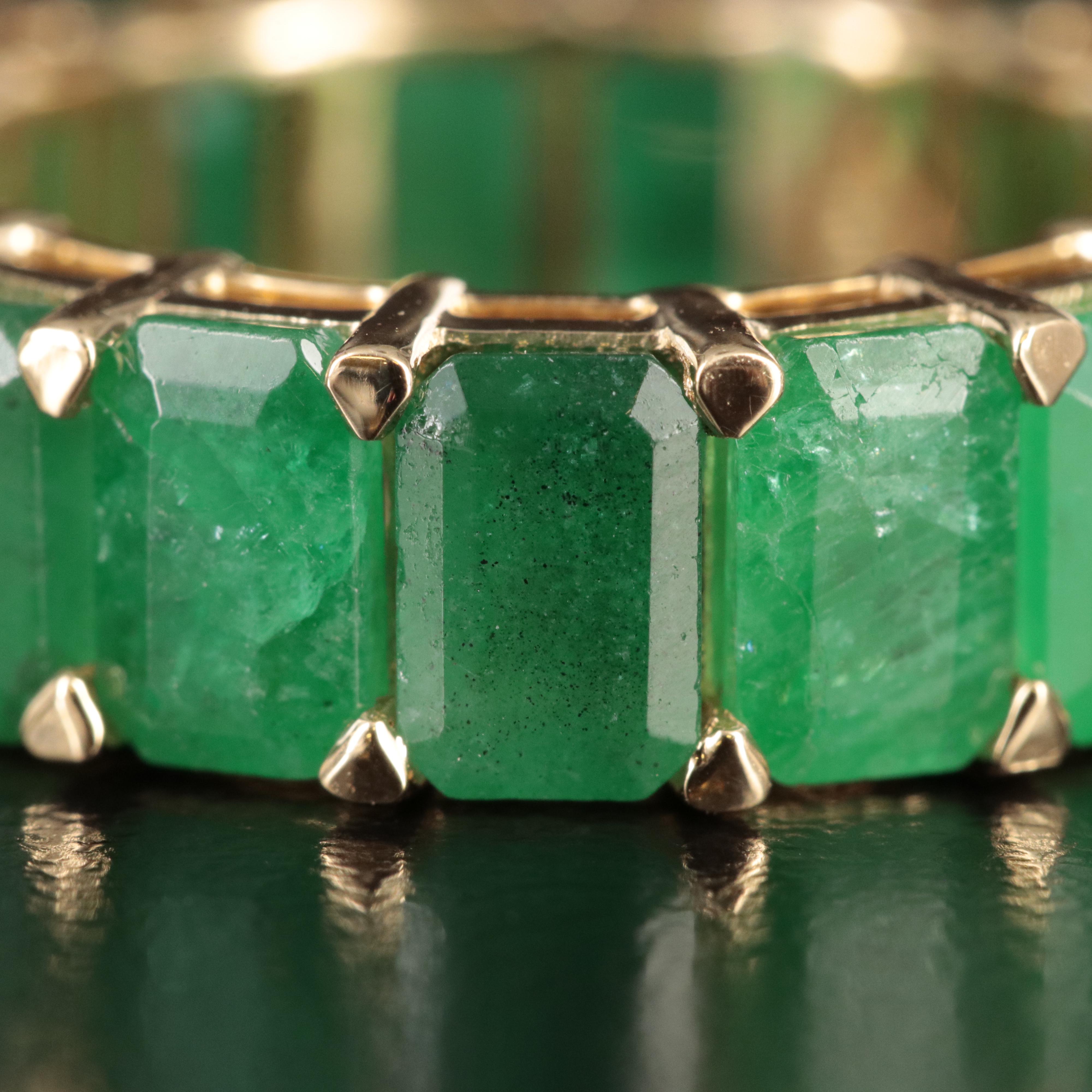 18K 10.61 CTW Emerald Eternity Band
