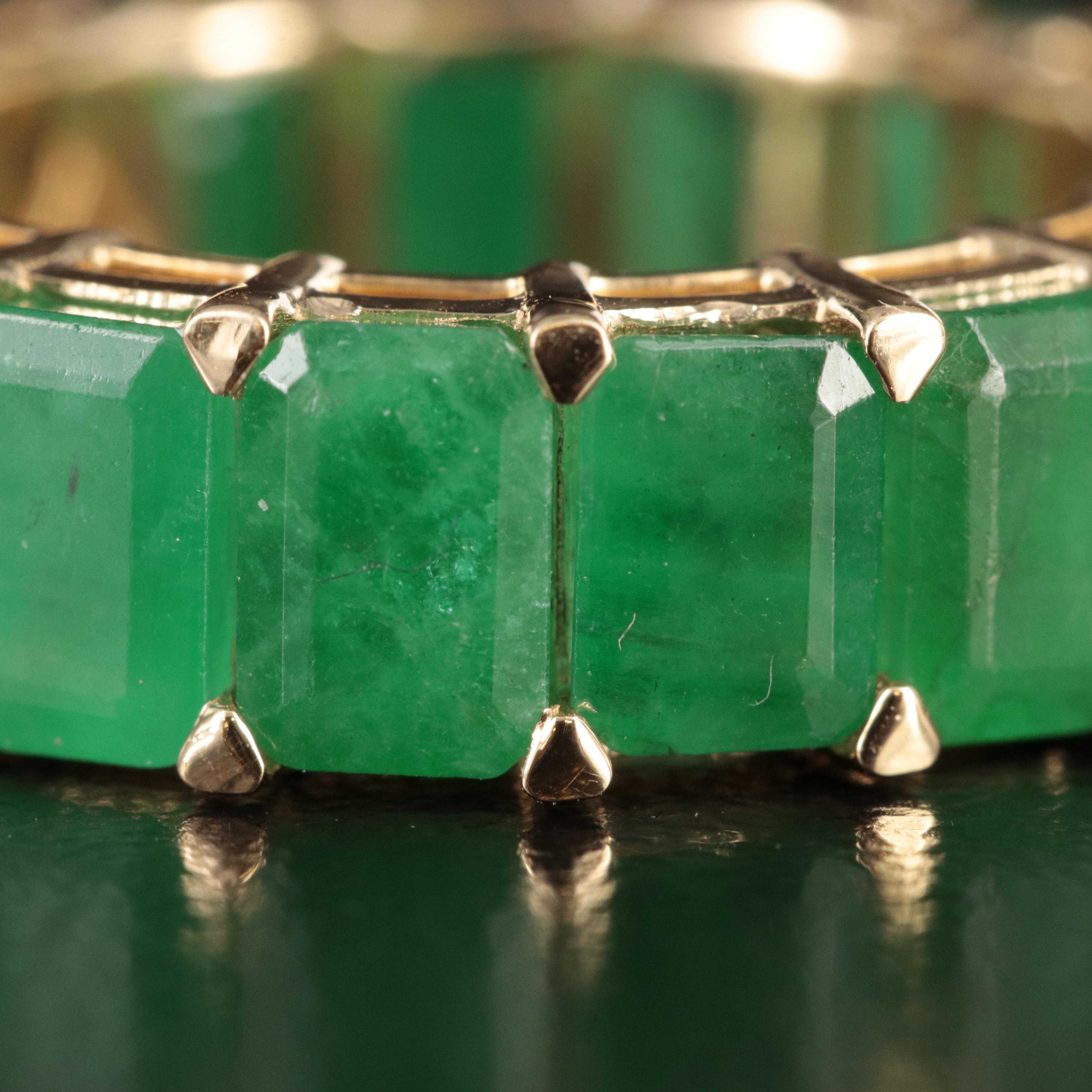 18K 10.61 CTW Emerald Eternity Band