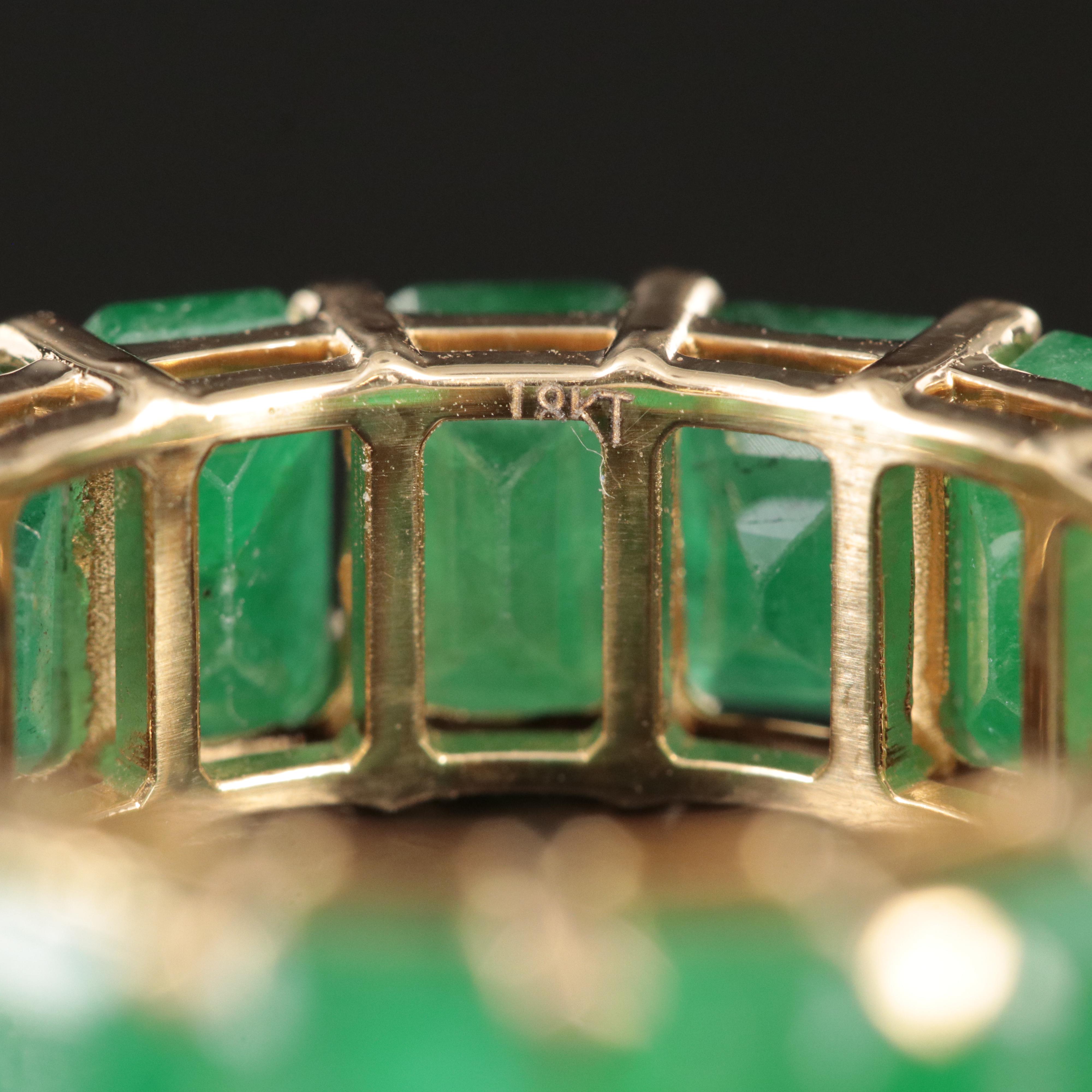 18K 10.61 CTW Emerald Eternity Band