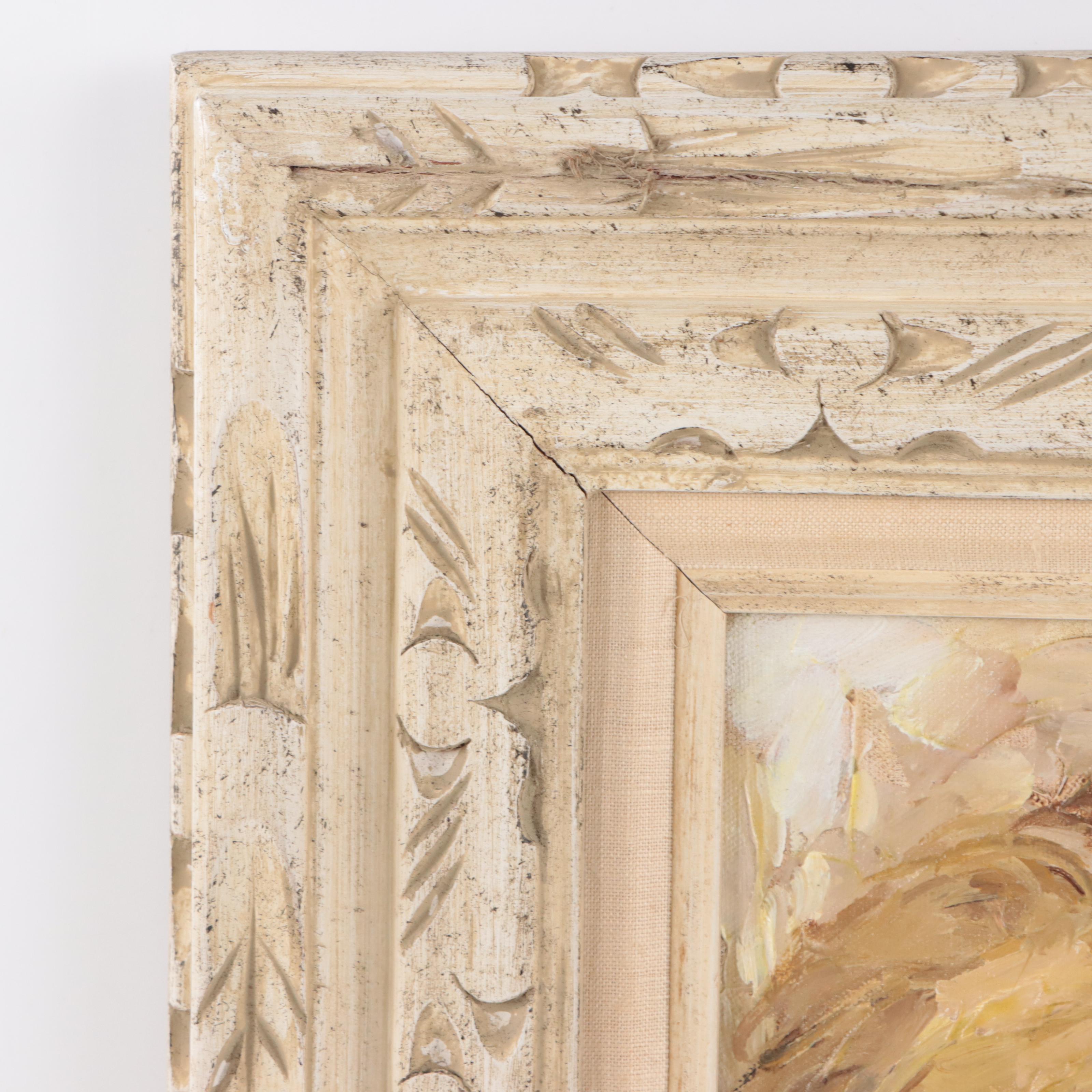 Oil Painting of Two Figures "Windy Day"