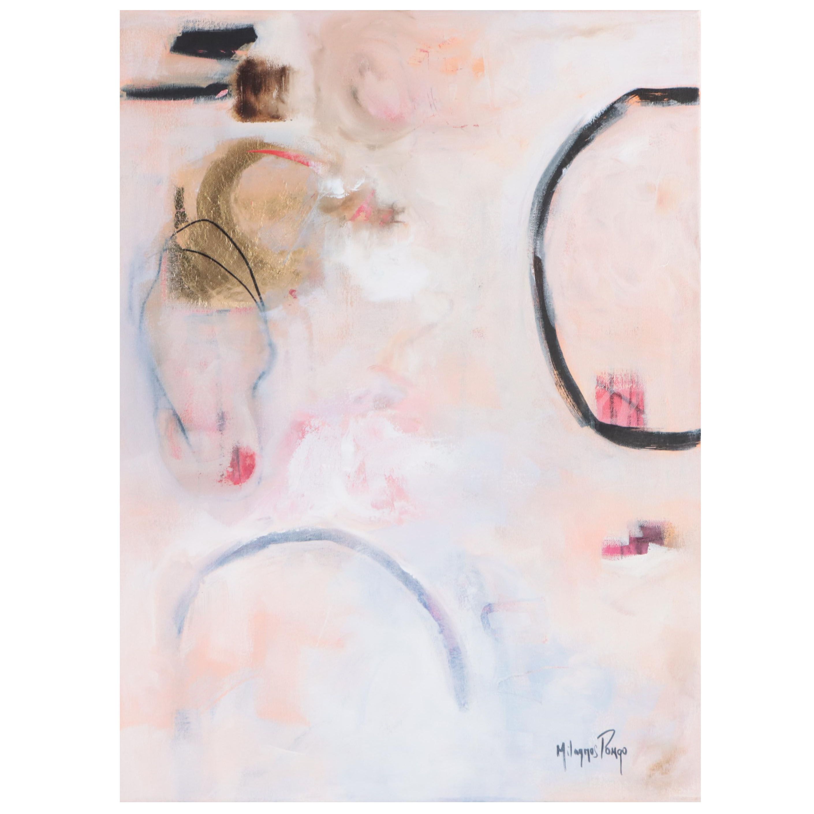 Milagros Pongo Abstract Mixed Media Painting "Sukha," 21st Century