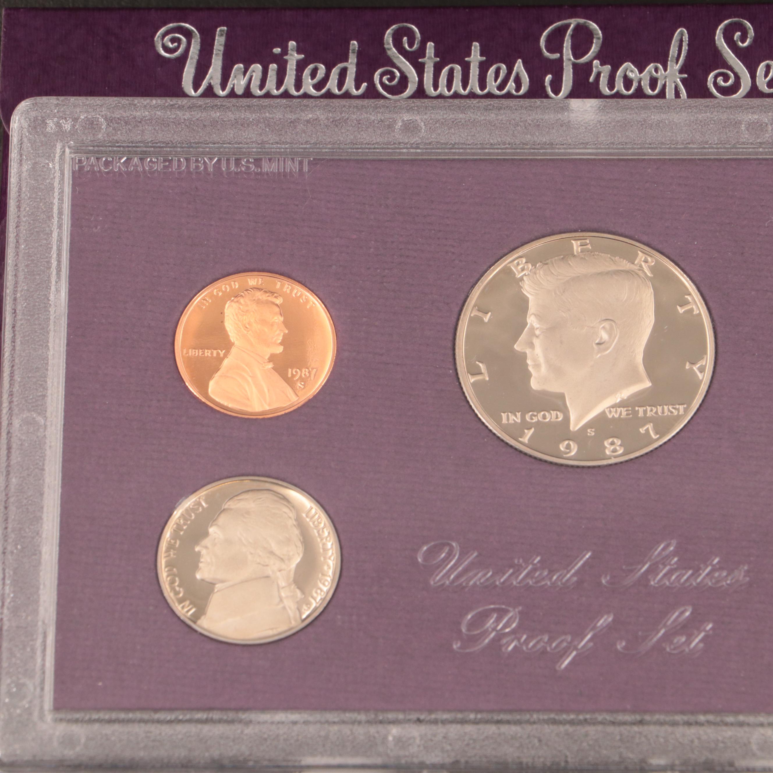Twenty-Three U.S. Mint Proof Sets Including 1987