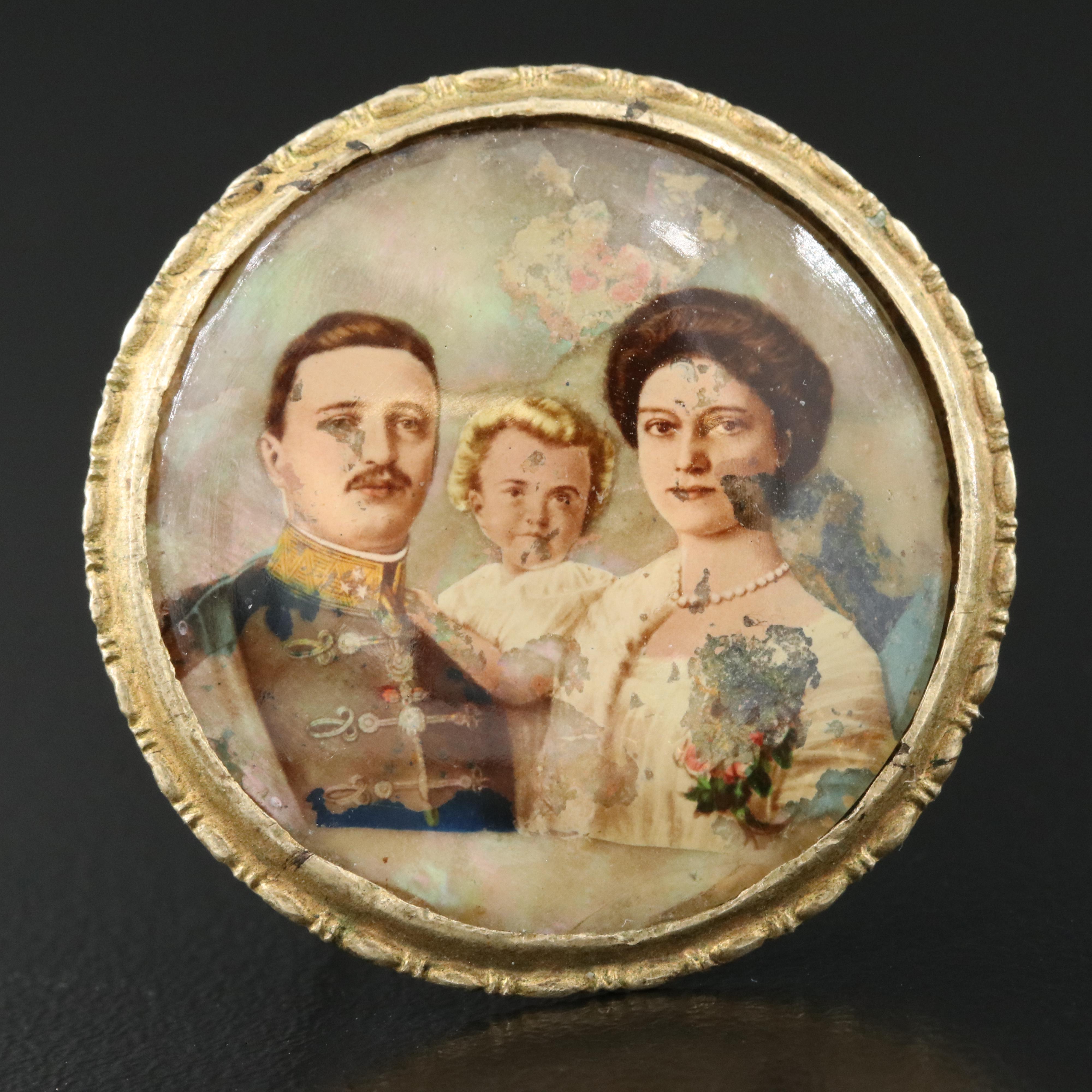 Antique Mother-of-Pearl Pictorial Brooch