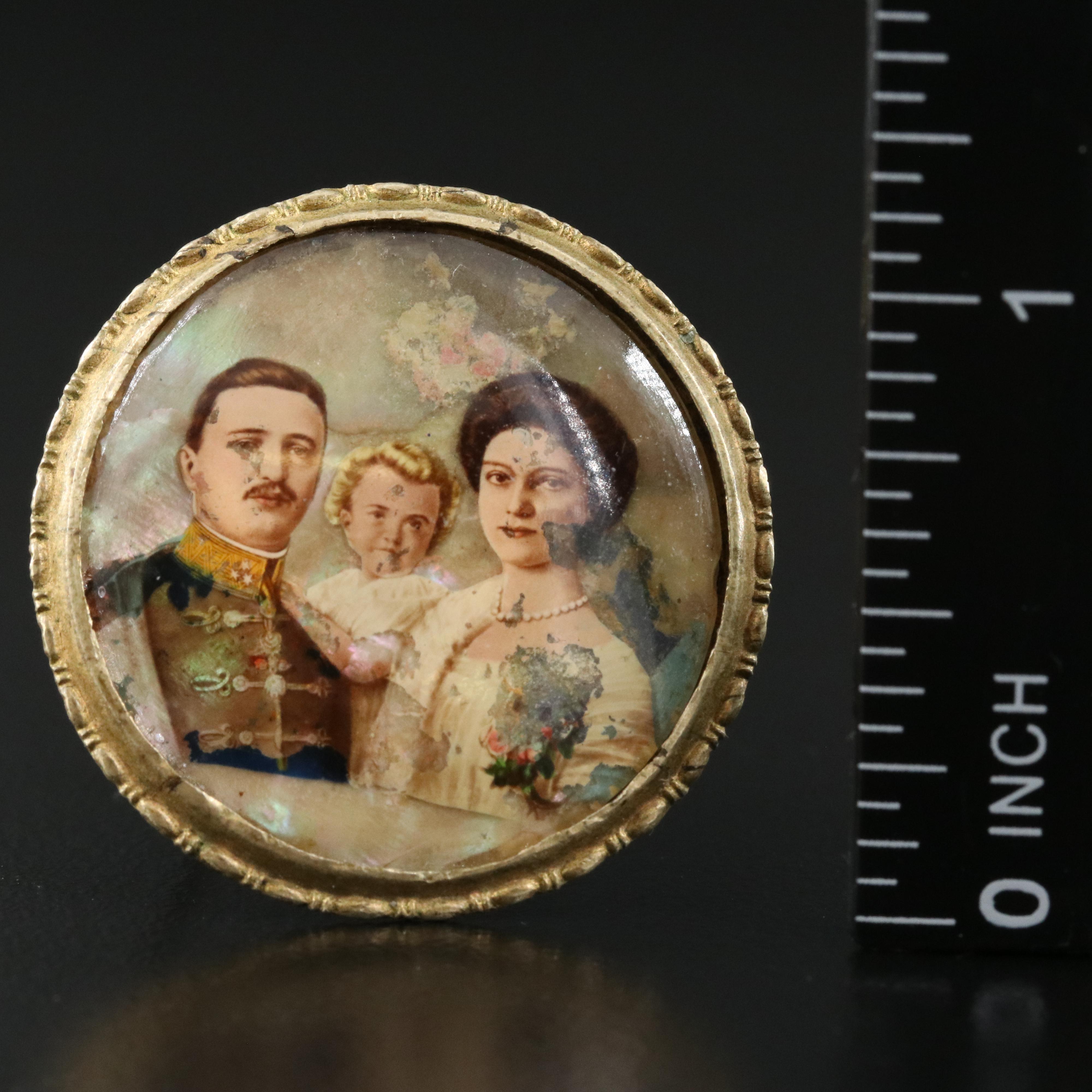 Antique Mother-of-Pearl Pictorial Brooch