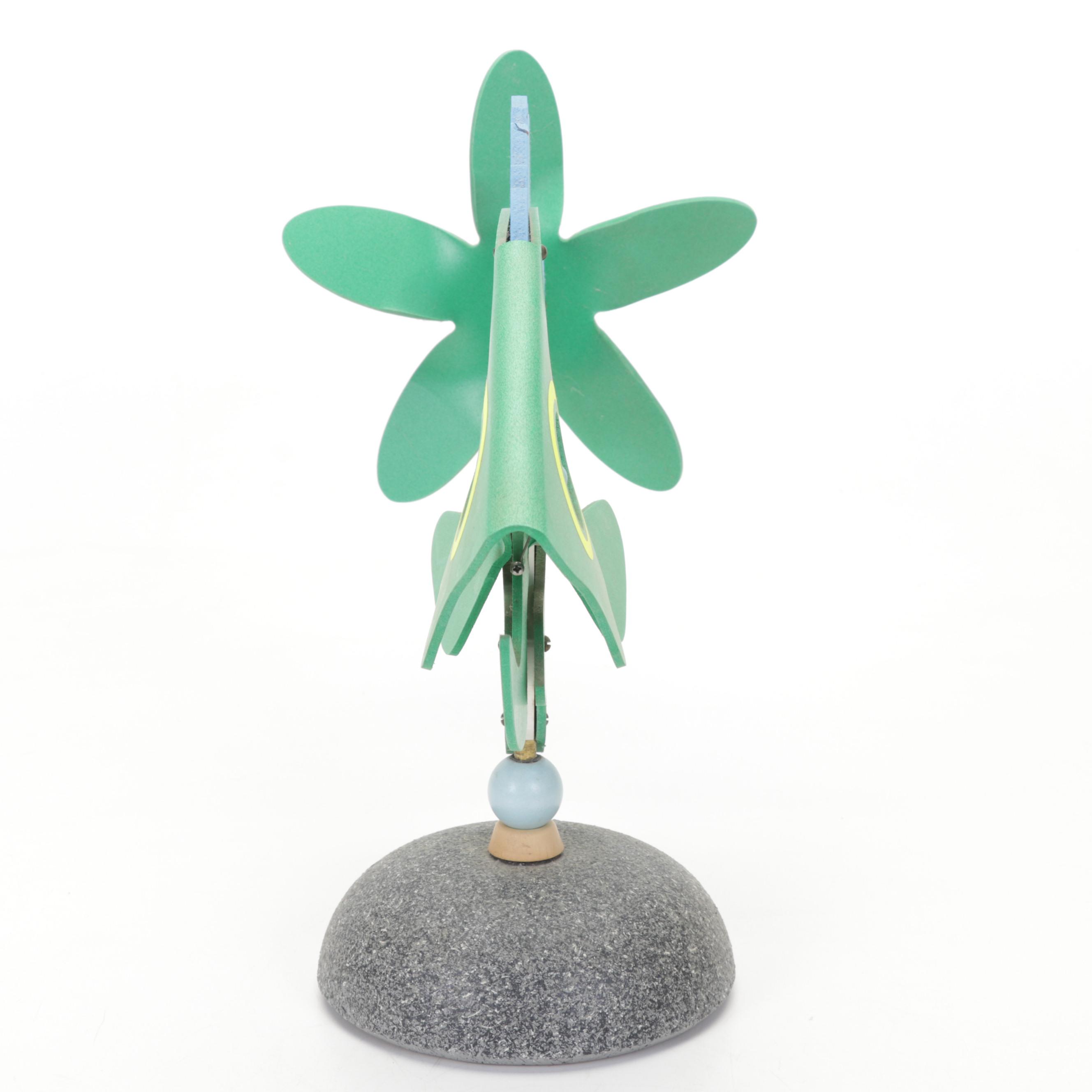 Spinning Wooden Fish Whirligig on Base, 1990