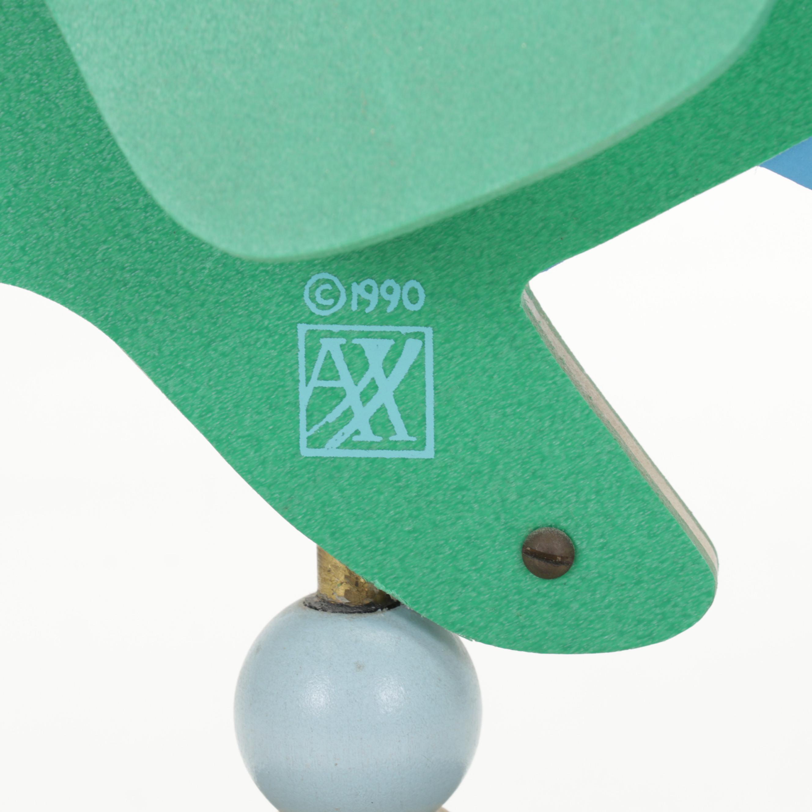 Spinning Wooden Fish Whirligig on Base, 1990