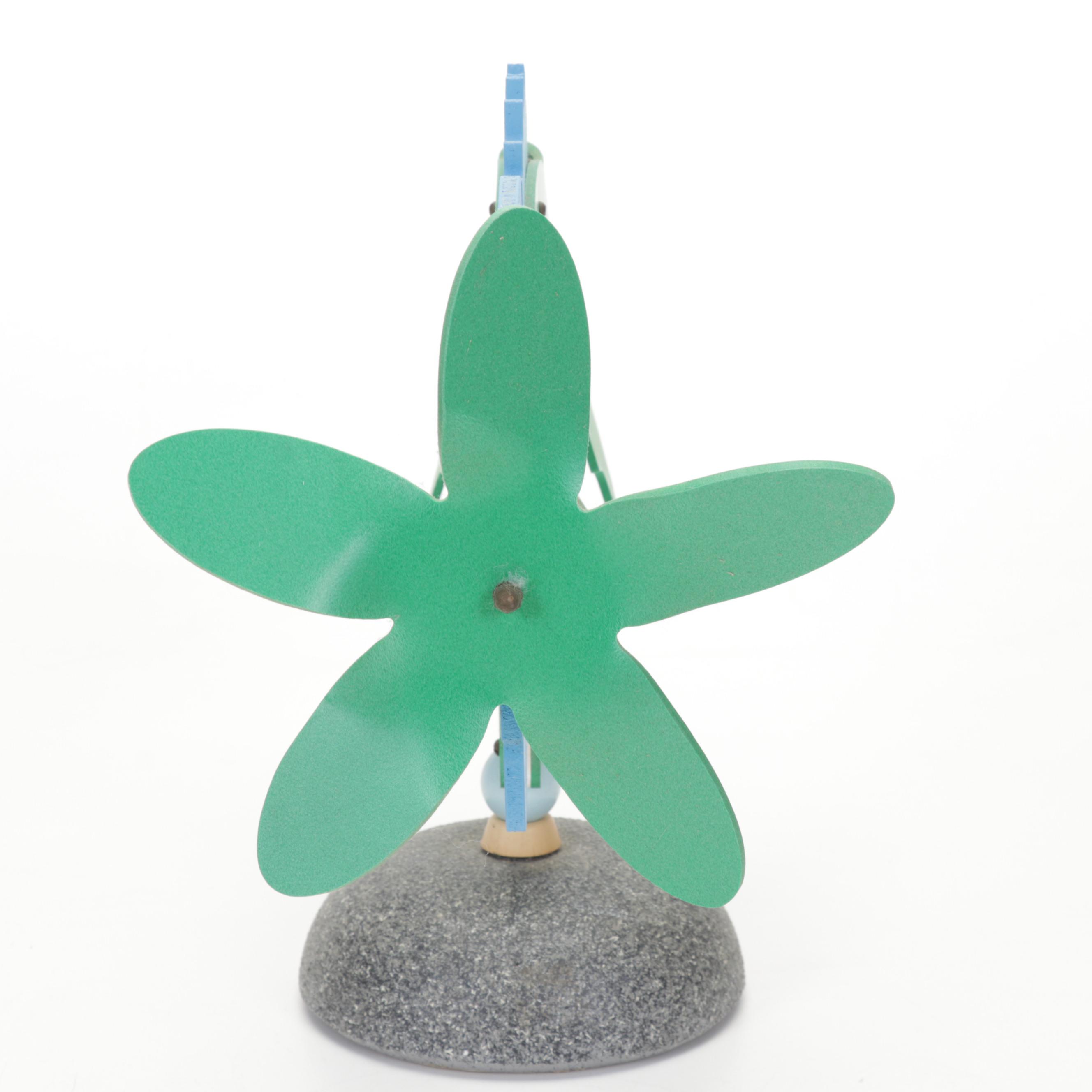 Spinning Wooden Fish Whirligig on Base, 1990