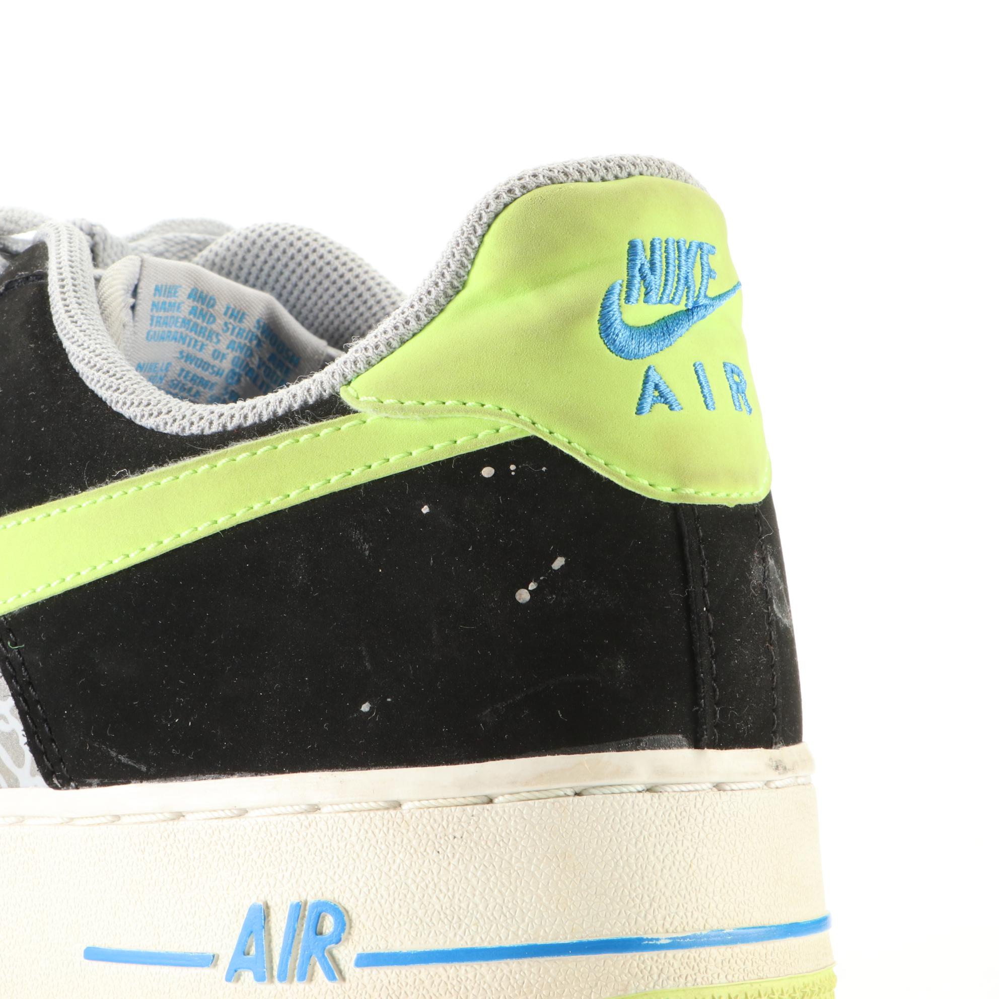 Men's Nike Air Force 1 Low Sneakers in Reflective Silver/Black Volt