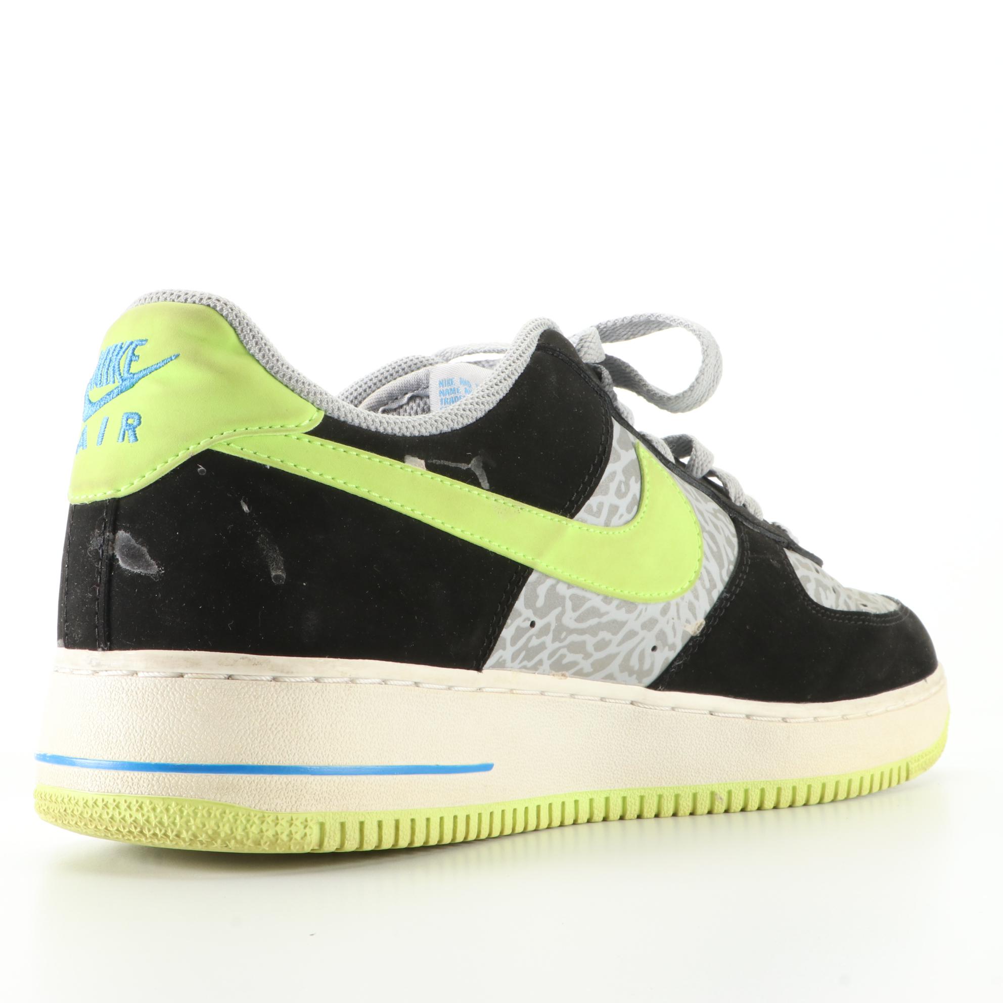 Men's Nike Air Force 1 Low Sneakers in Reflective Silver/Black Volt