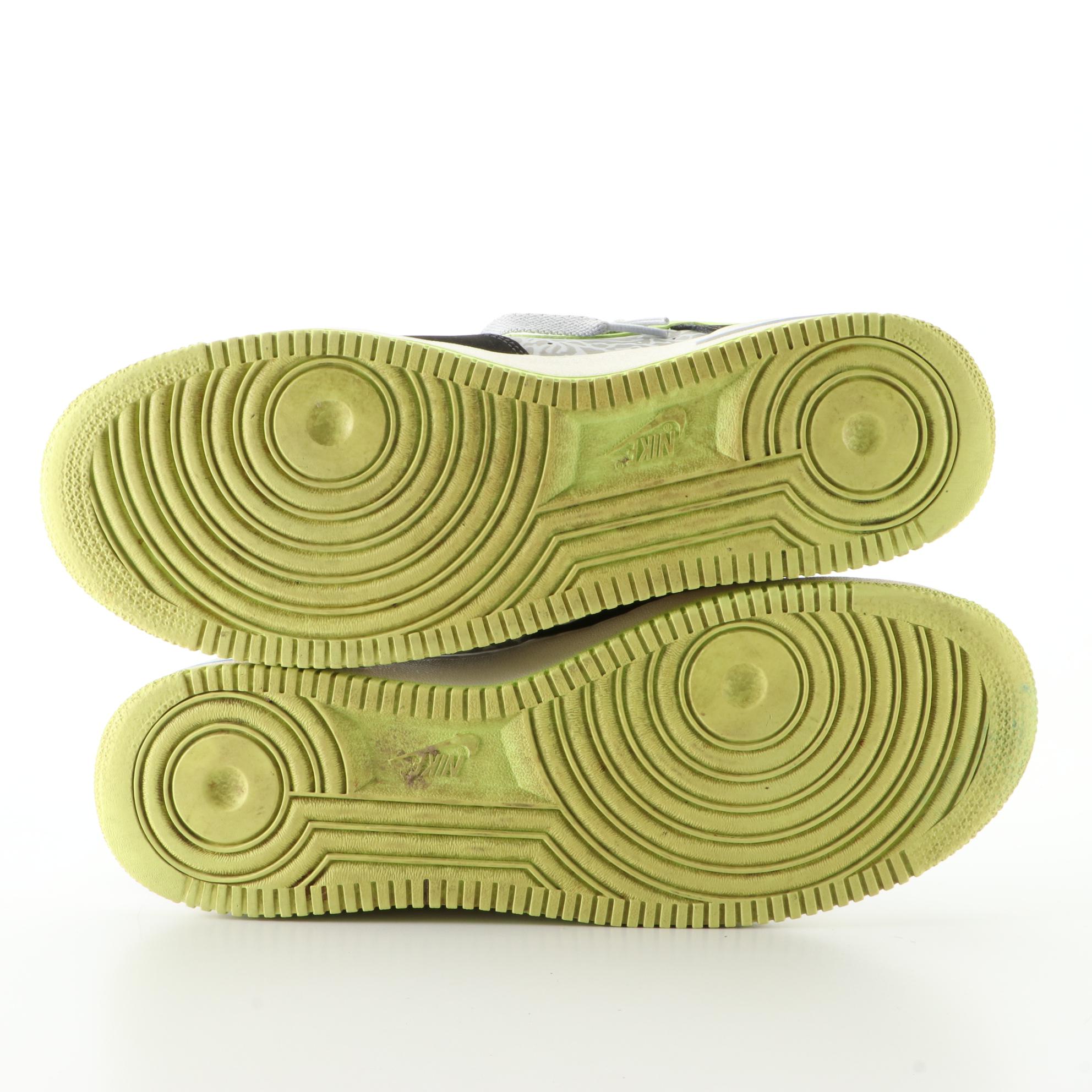 Men's Nike Air Force 1 Low Sneakers in Reflective Silver/Black Volt