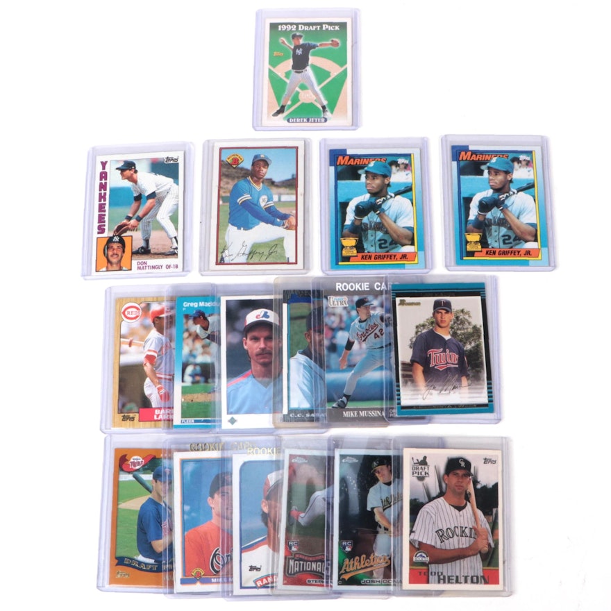 Derek Jeter, Ken Griffey Jr., More Rookie, 2nd Year Baseball Cards, 1980s–2000s