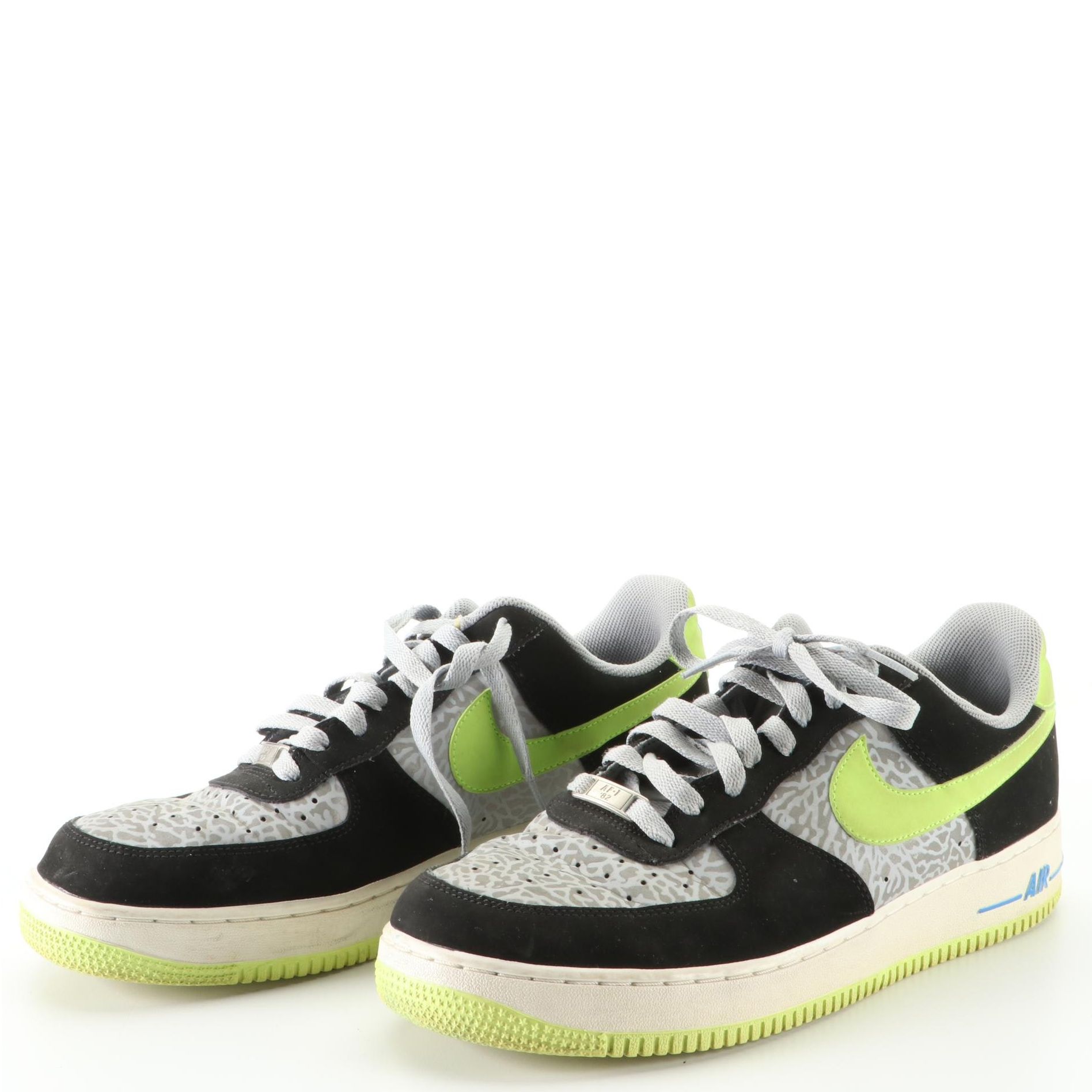 Men's Nike Air Force 1 Low Sneakers in Reflective Silver/Black Volt
