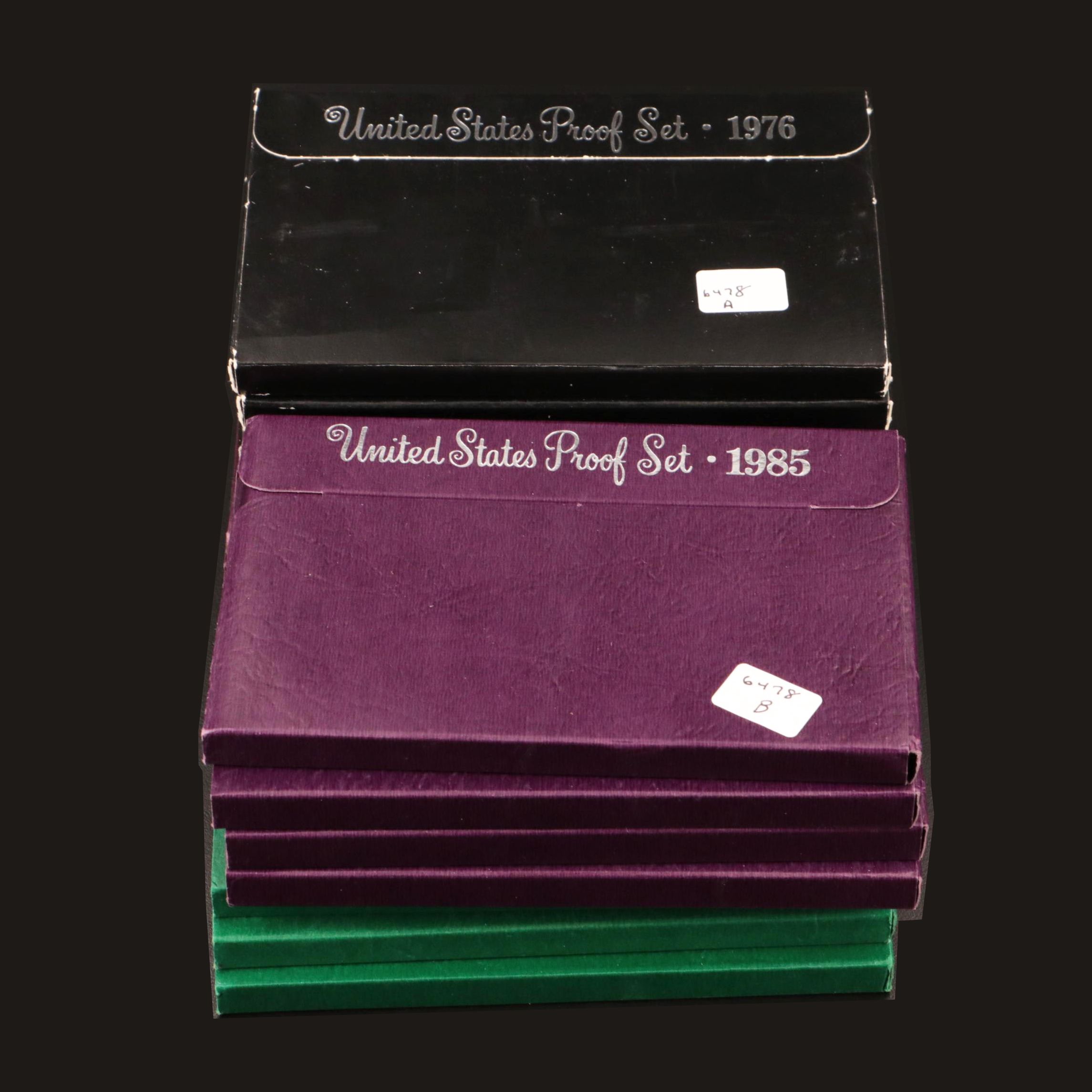 Fifteen U.S. Mint Proof Sets Including 1976