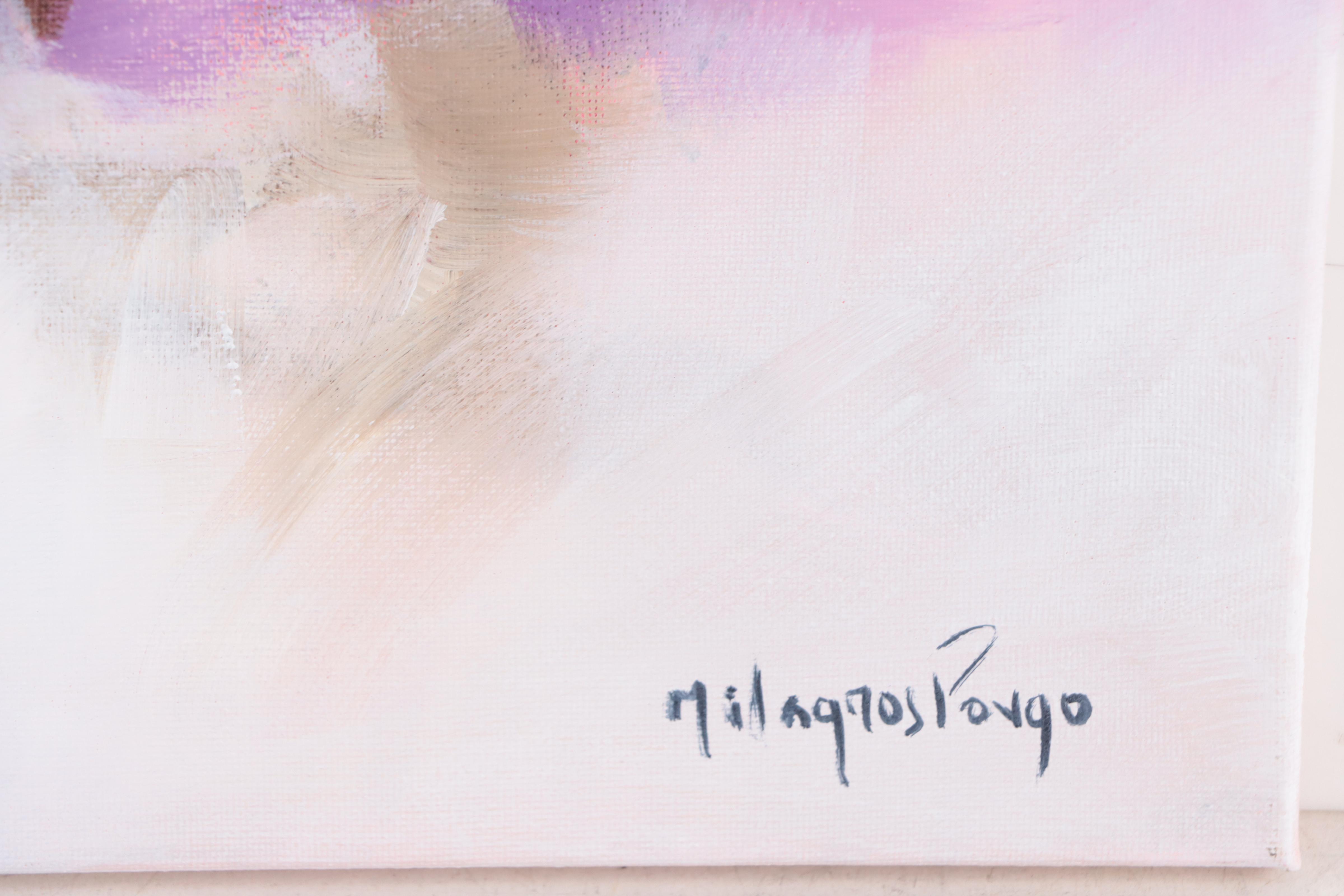 Milagros Pongo Abstract Mixed Media Painting "Kokuhaku," 21st Century