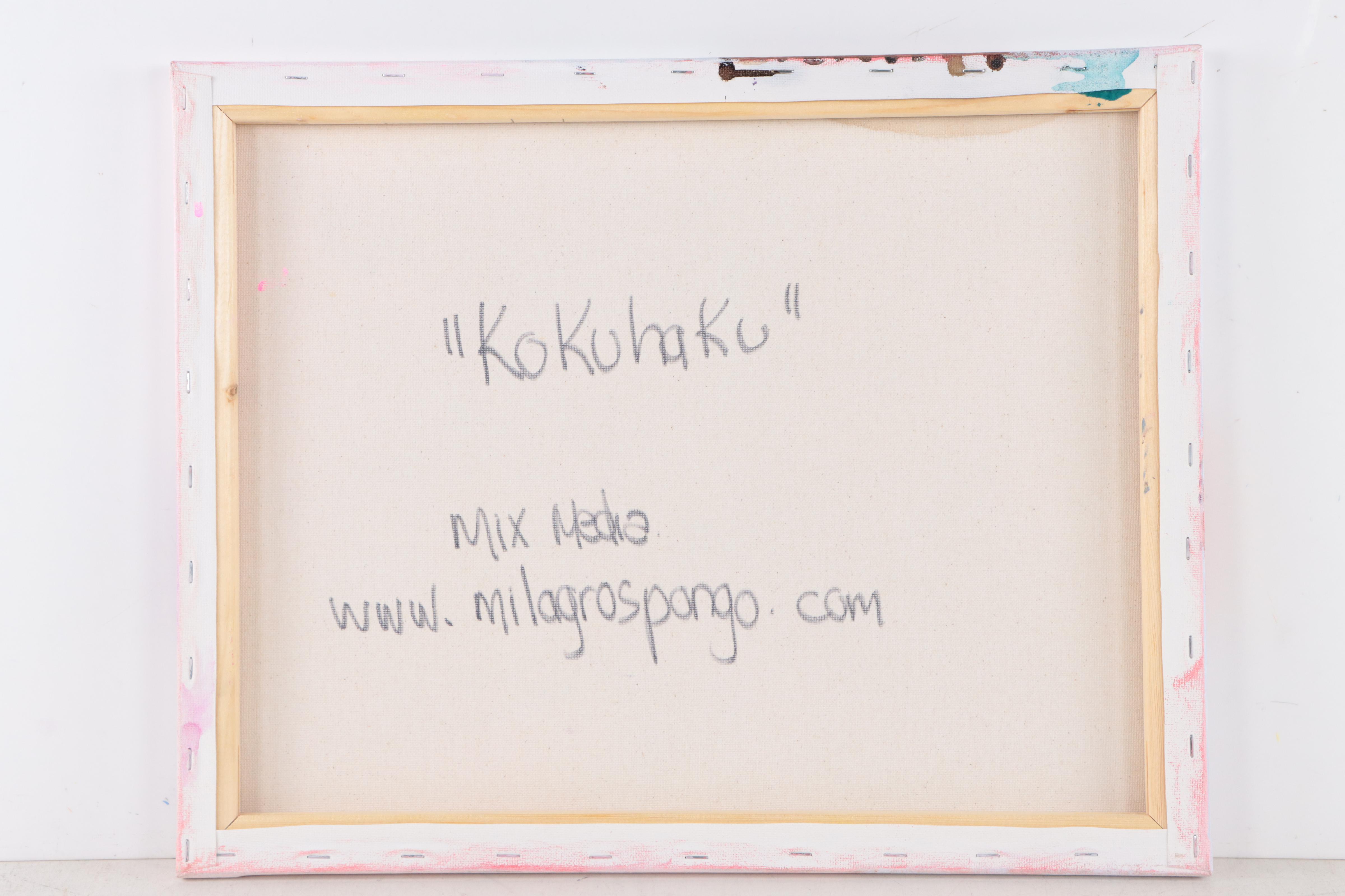 Milagros Pongo Abstract Mixed Media Painting "Kokuhaku," 21st Century