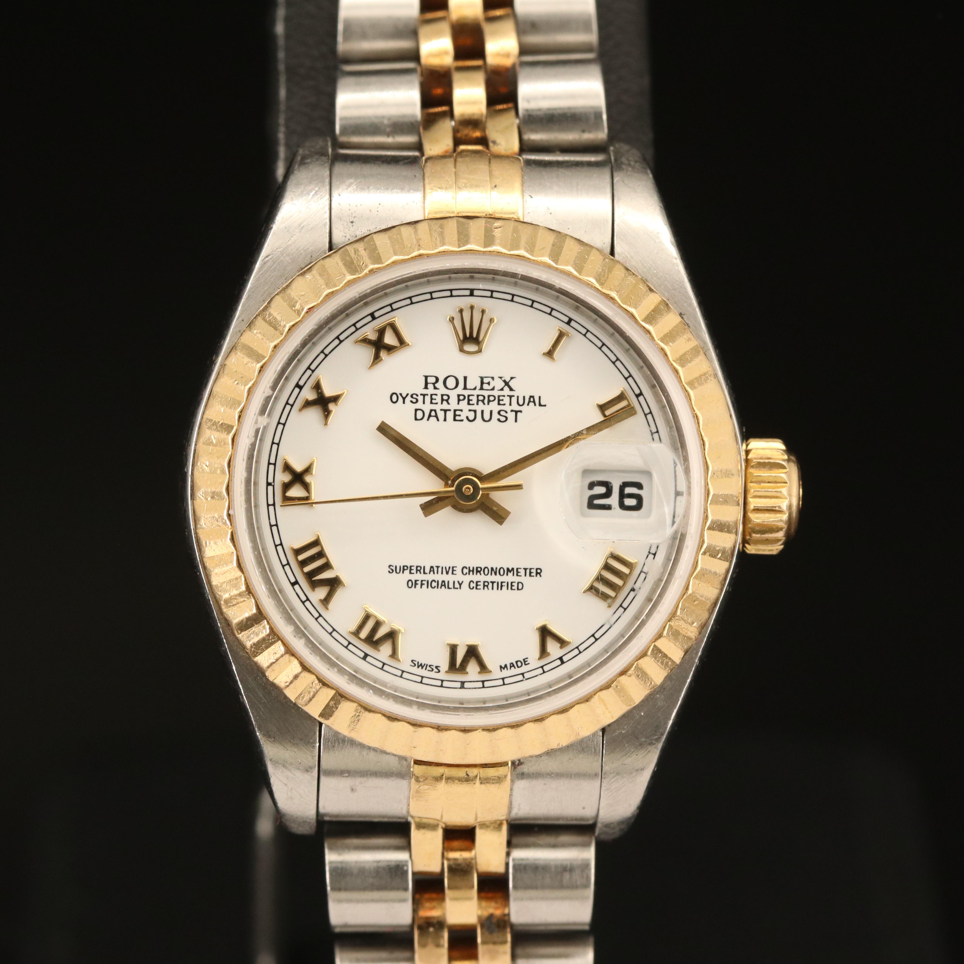 2001 - 2002 18K and Stainless Steel Rolex Oyster Perpetual Datejust Watch