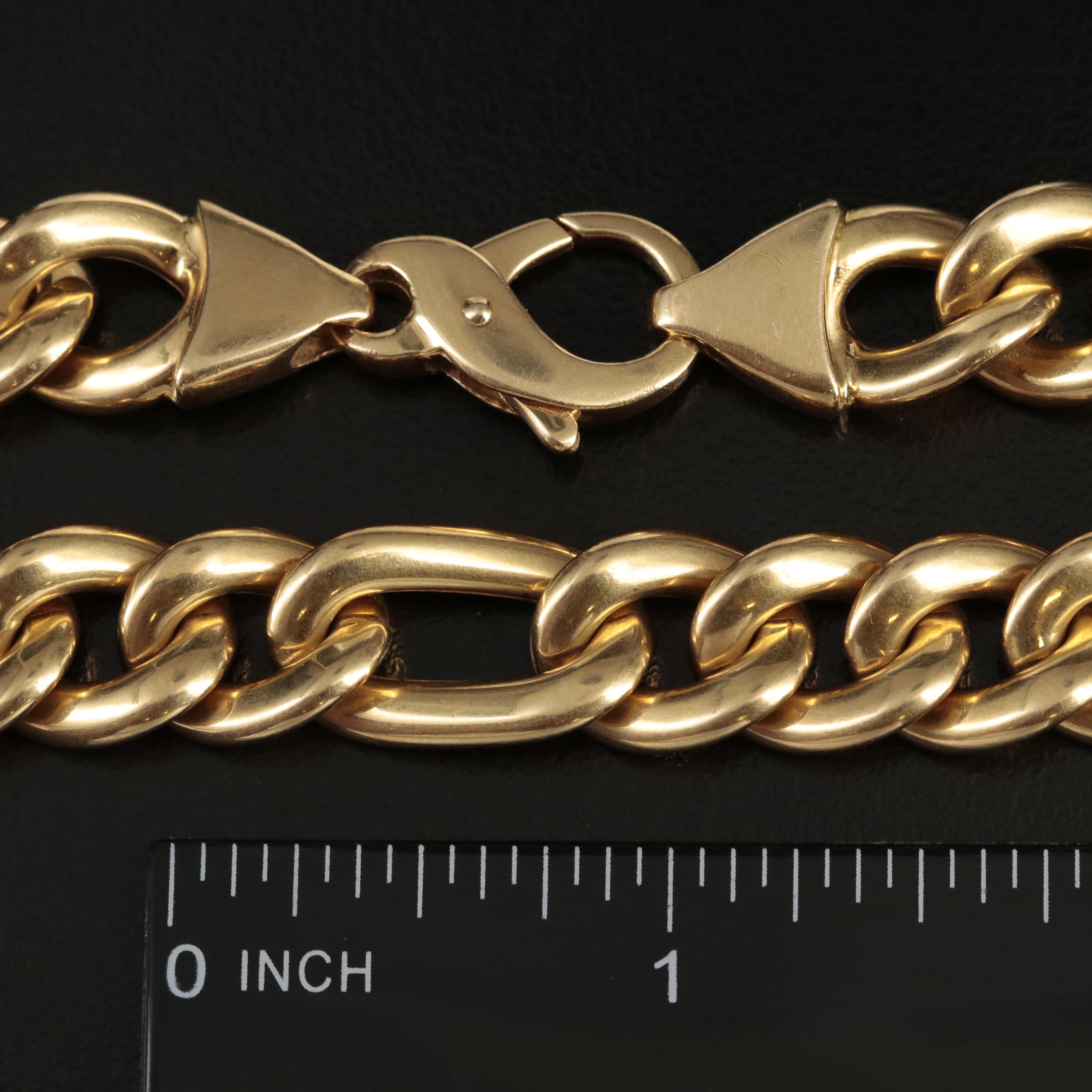 18K Figaro Chain Necklace