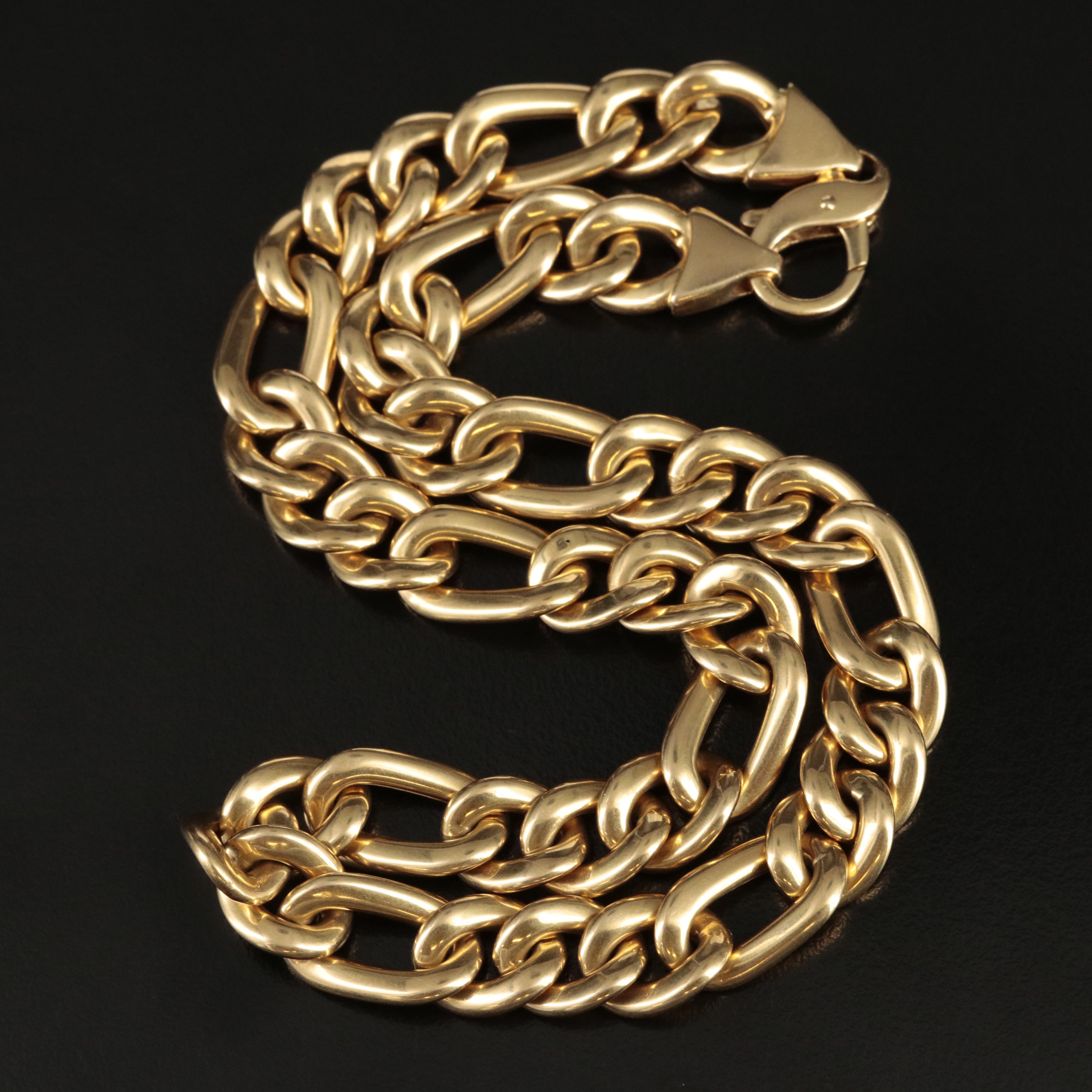 18K Figaro Chain Necklace