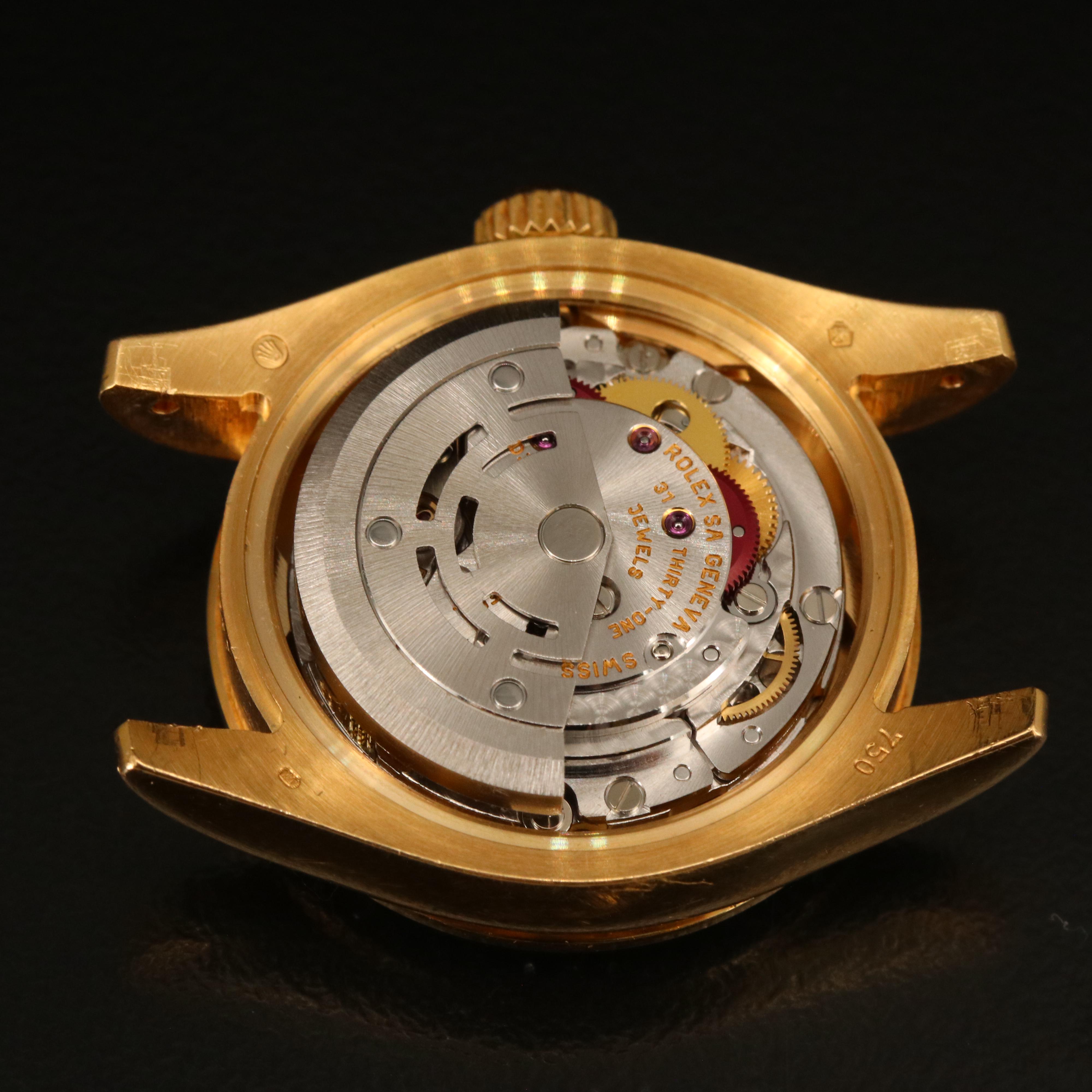 18K Rolex Datejust Watch with Factory Diamond Dial and Bezel