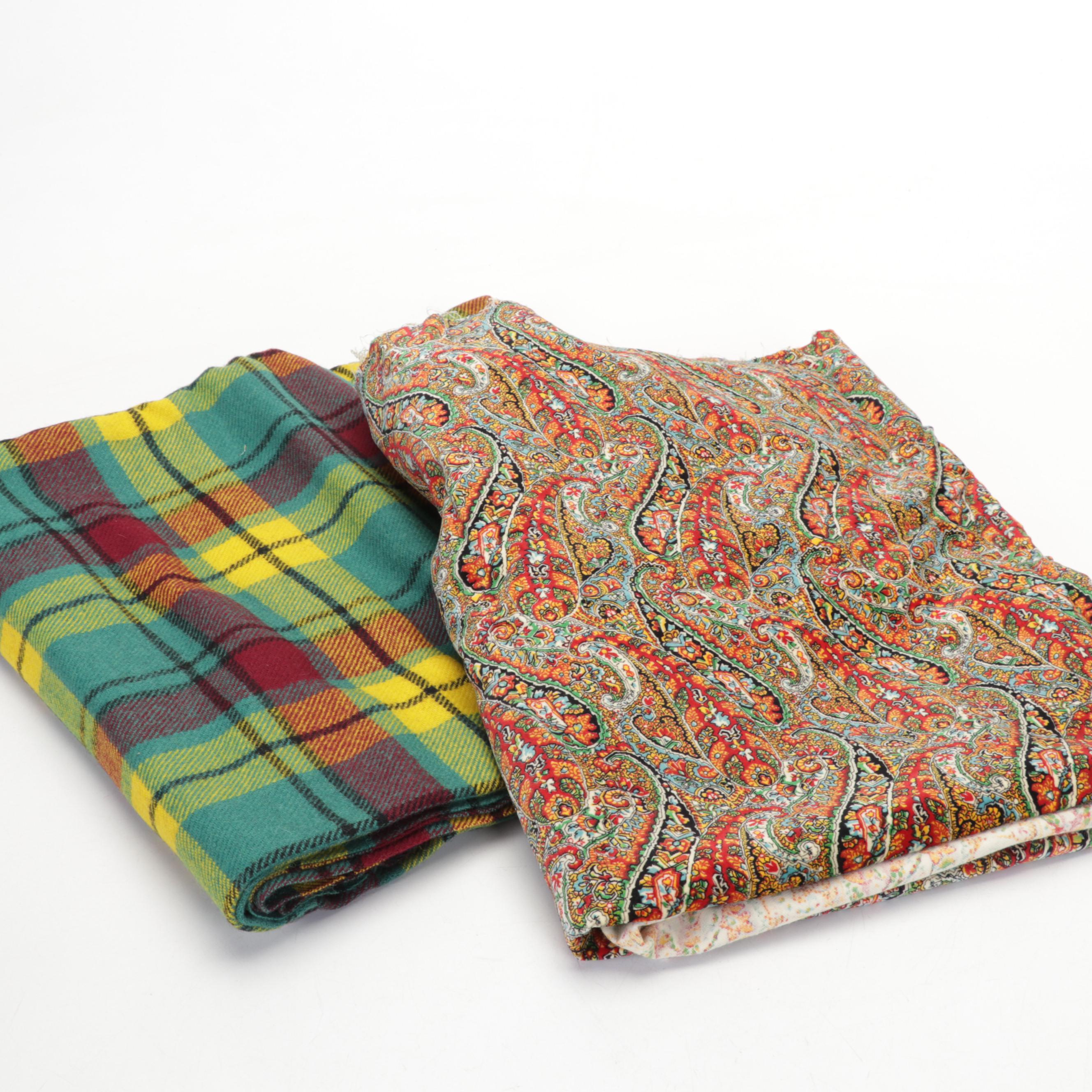 Linen, Tweed, Wool, and More Fabric Remnants With Stitching Patterns