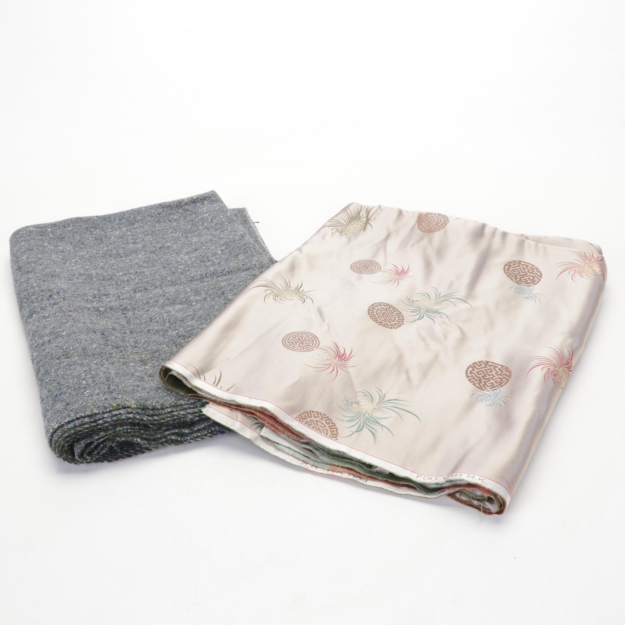 Linen, Tweed, Wool, and More Fabric Remnants With Stitching Patterns