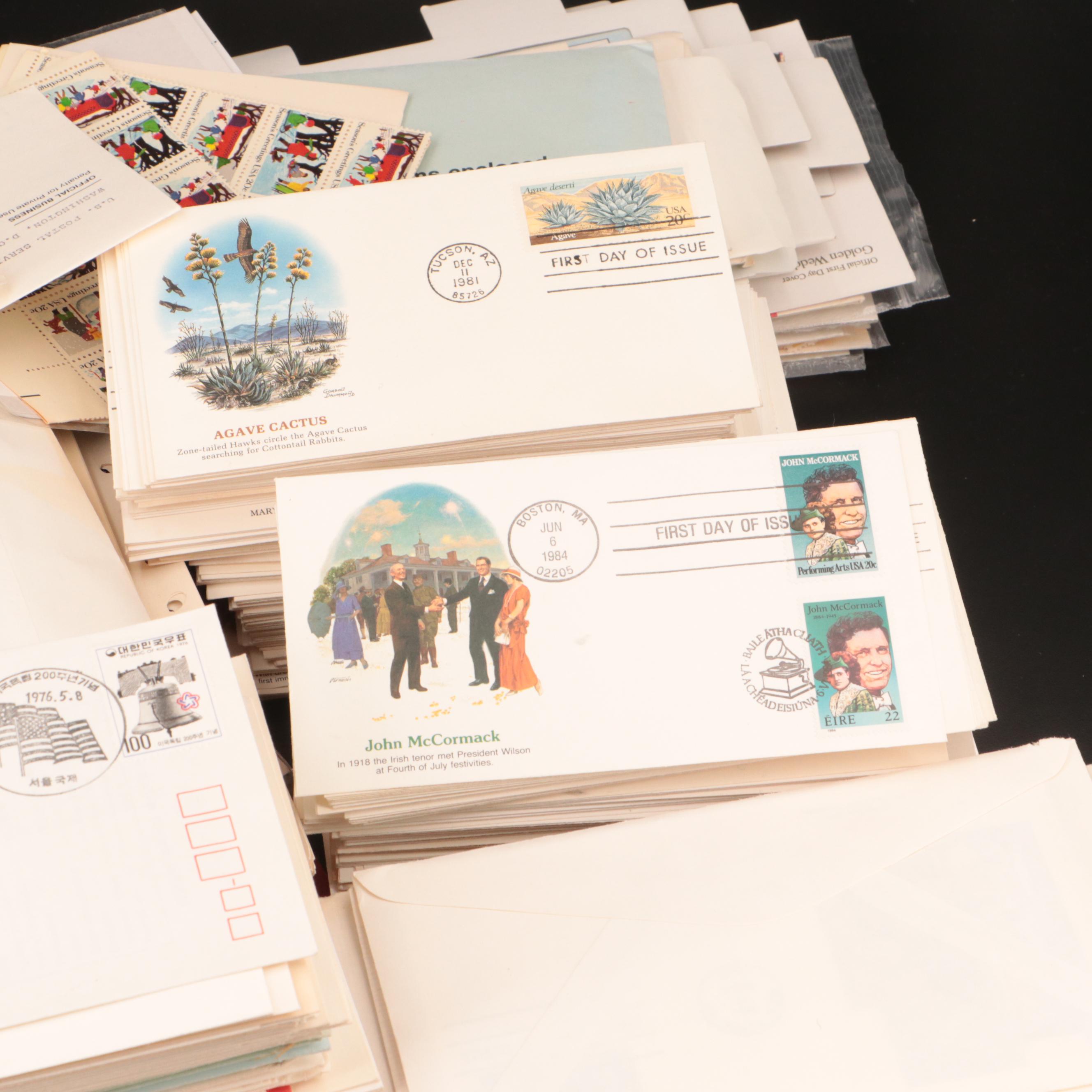 Collection of U.S. and World First Day Covers, Sheets, Blocks, and Pages