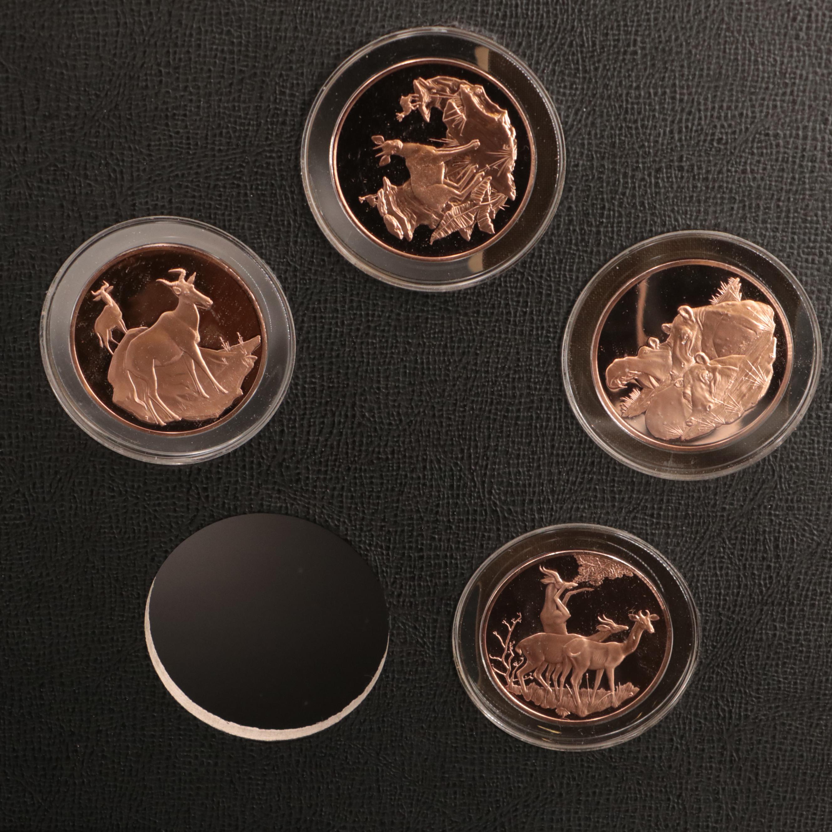 Partial Collection of Franklin Mint Big Game Medals