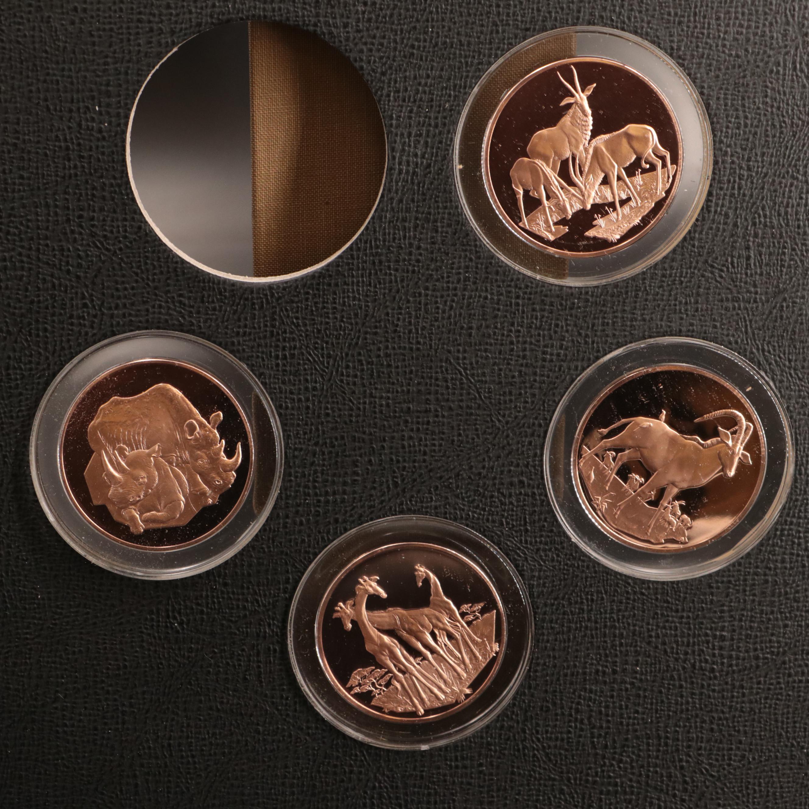 Partial Collection of Franklin Mint Big Game Medals