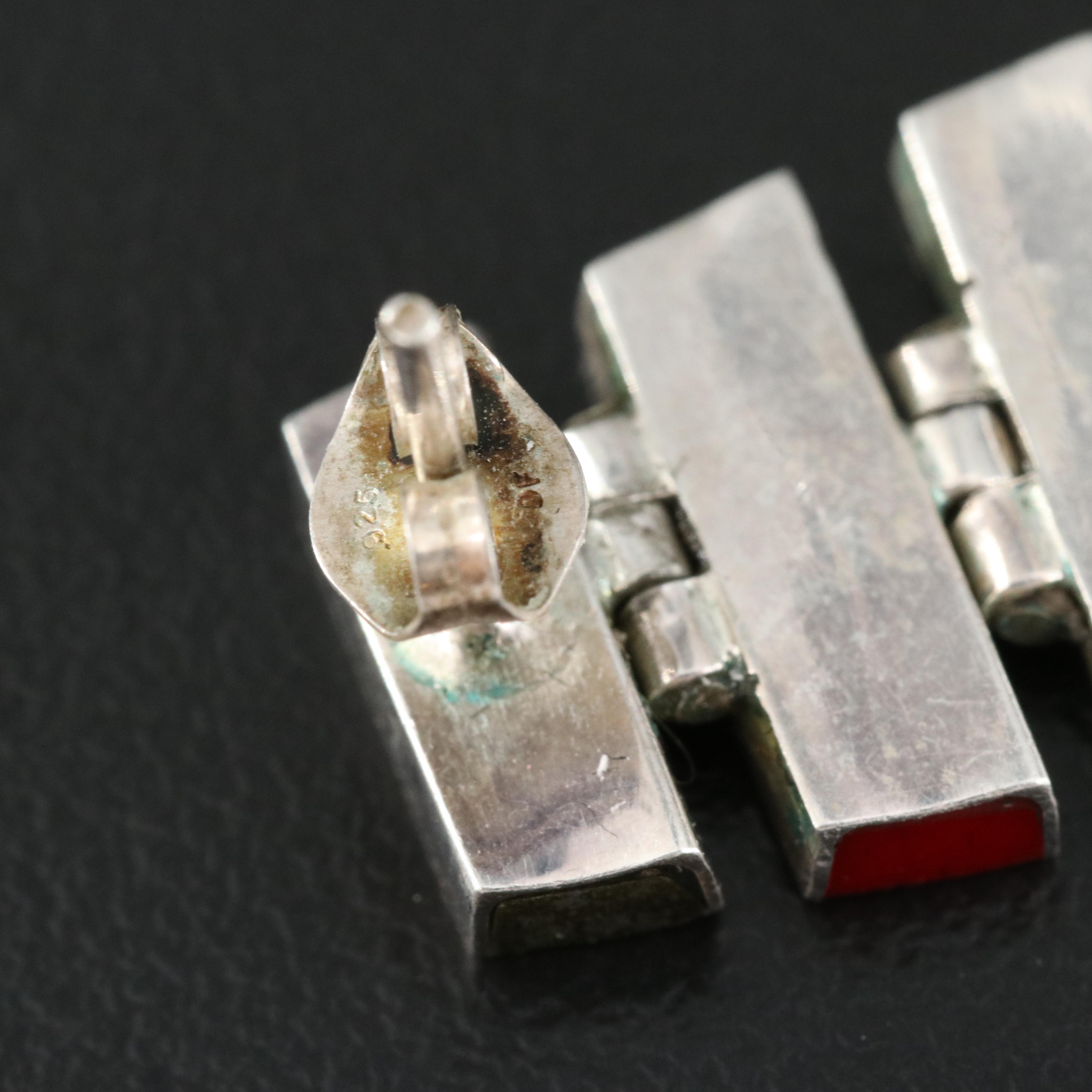 Sterling Earrings Including Lapis Lazuli, Faux Malachite and Turquoise