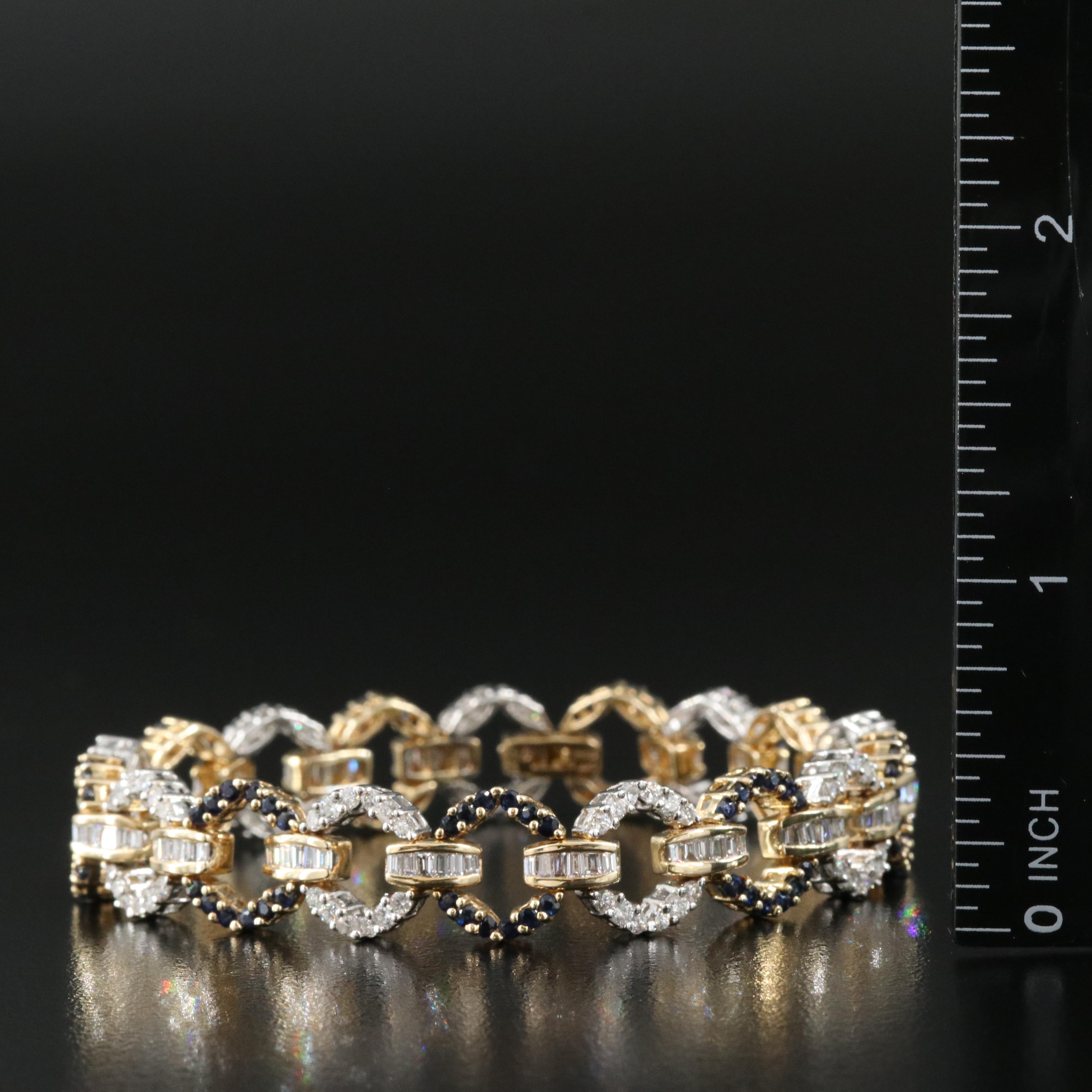 14K 3.73 CTW Diamond and Sapphire Bracelet
