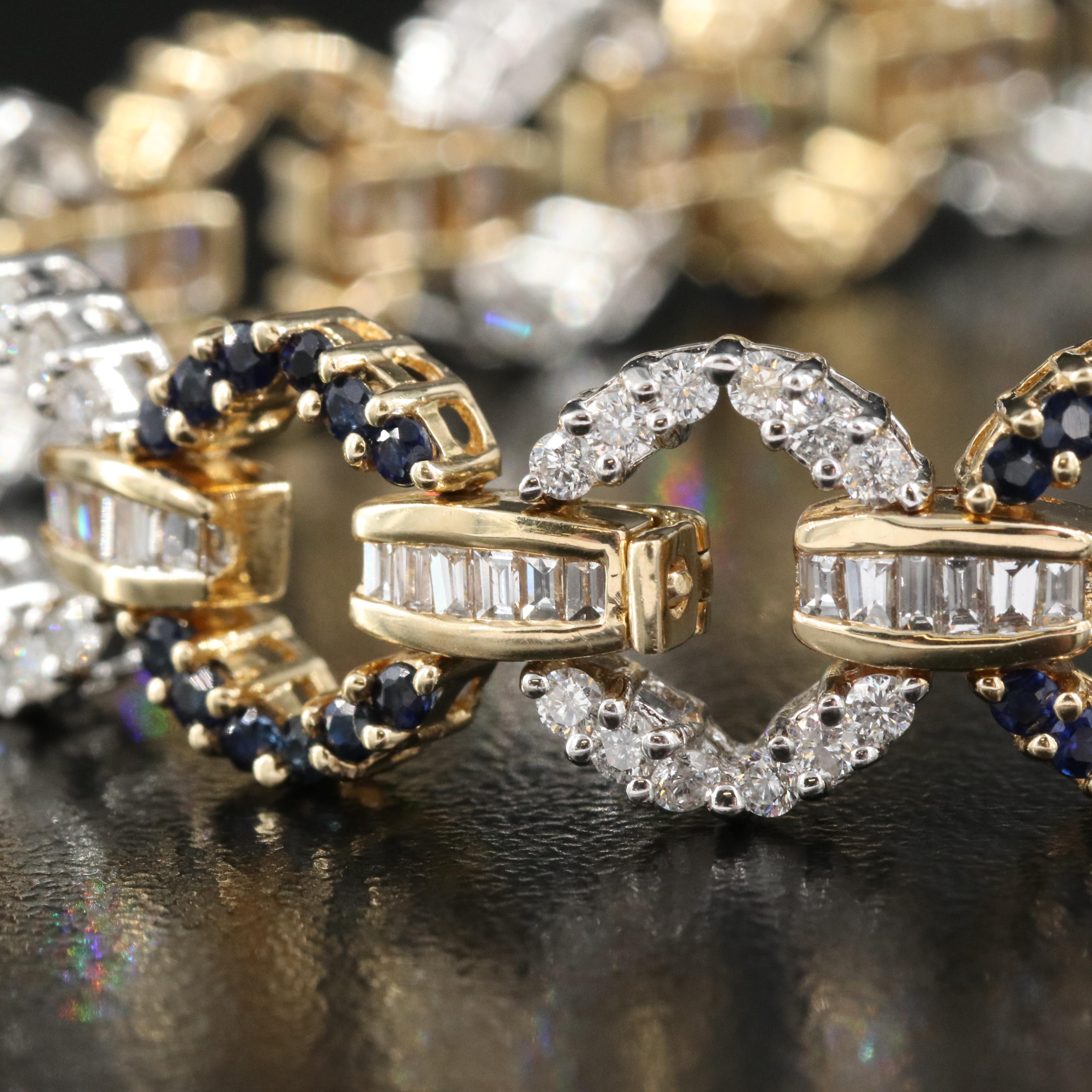 14K 3.73 CTW Diamond and Sapphire Bracelet