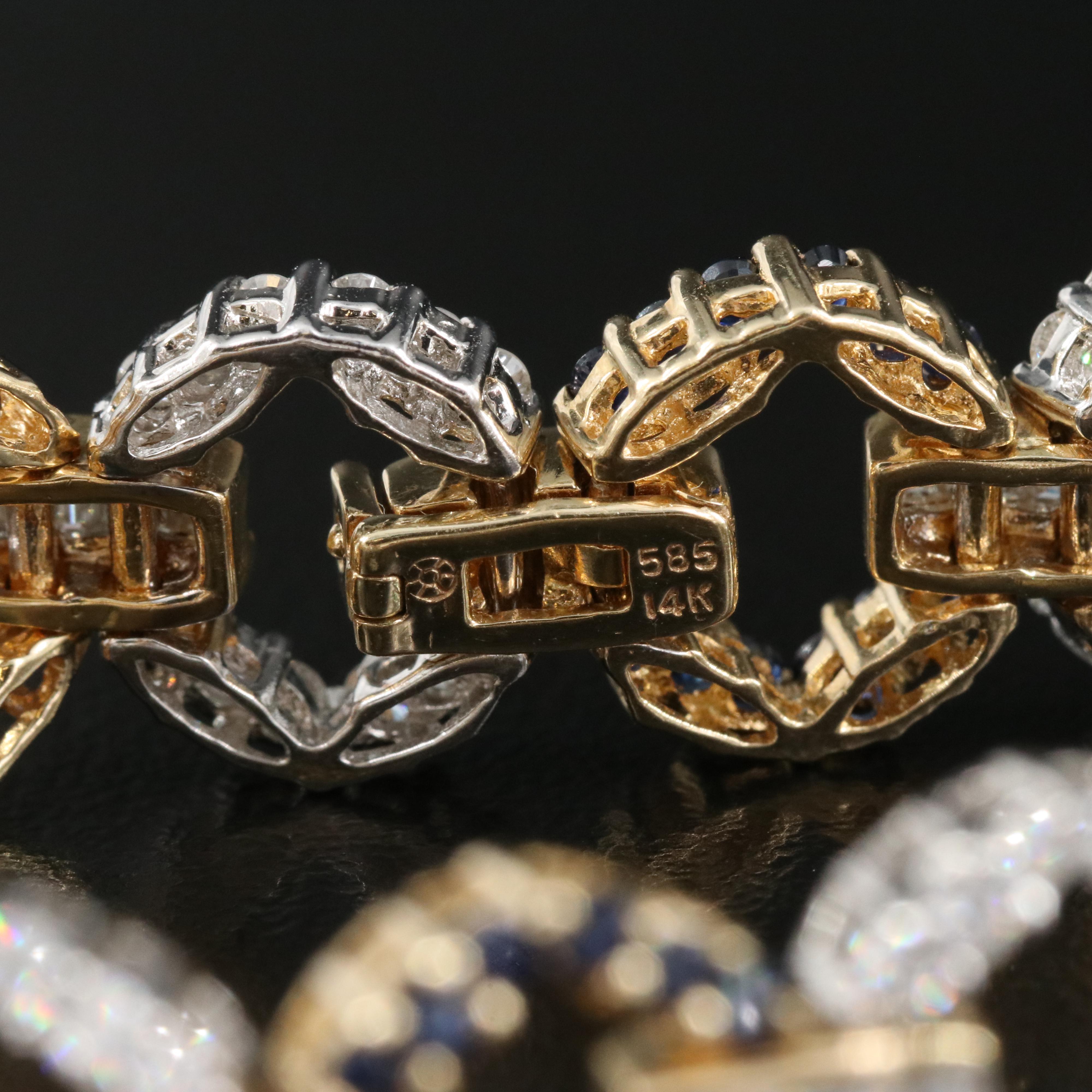 14K 3.73 CTW Diamond and Sapphire Bracelet