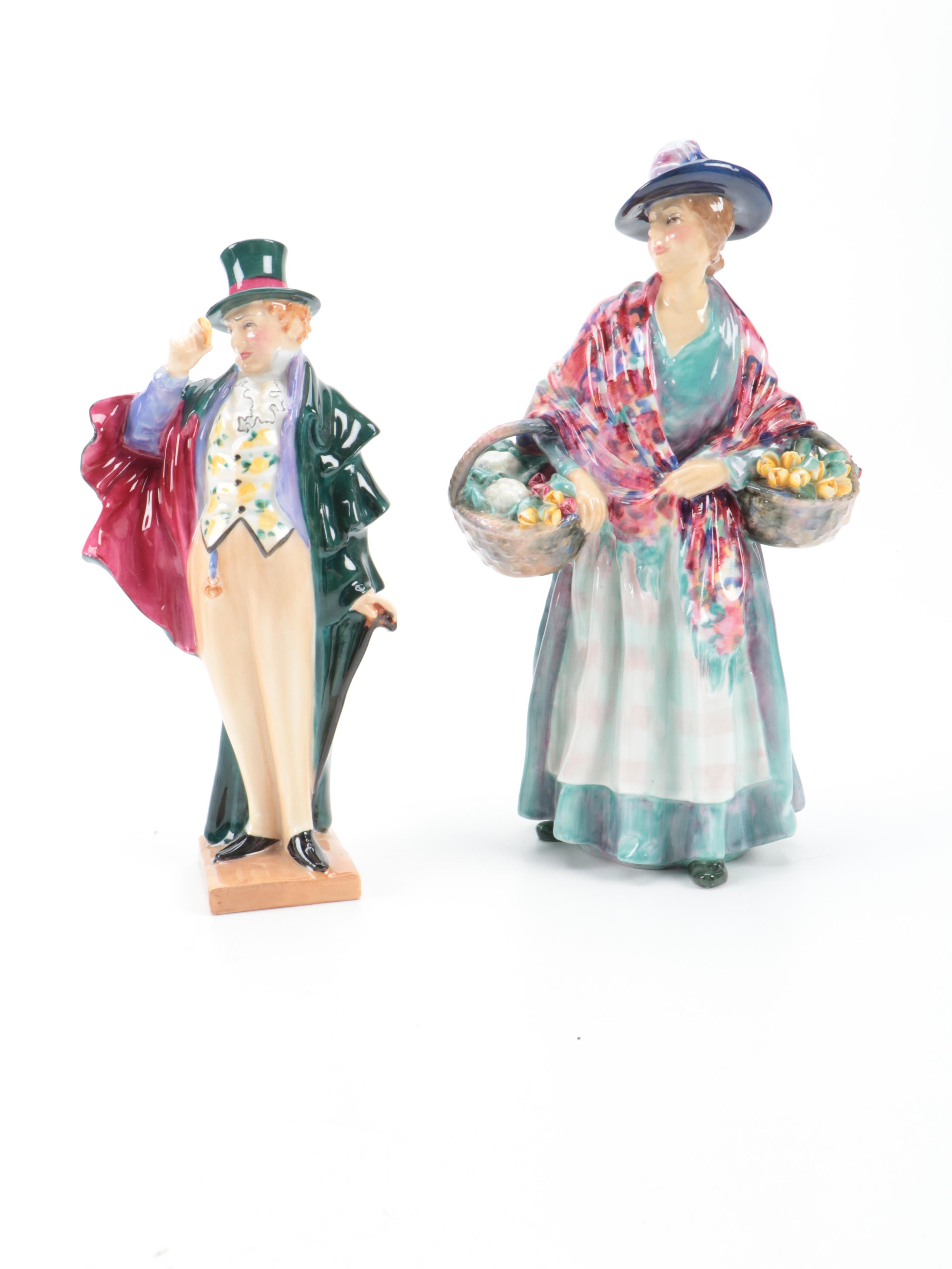 Royal Doulton "The Corinthian" and Other Figurines, Mid to Late 20th Century