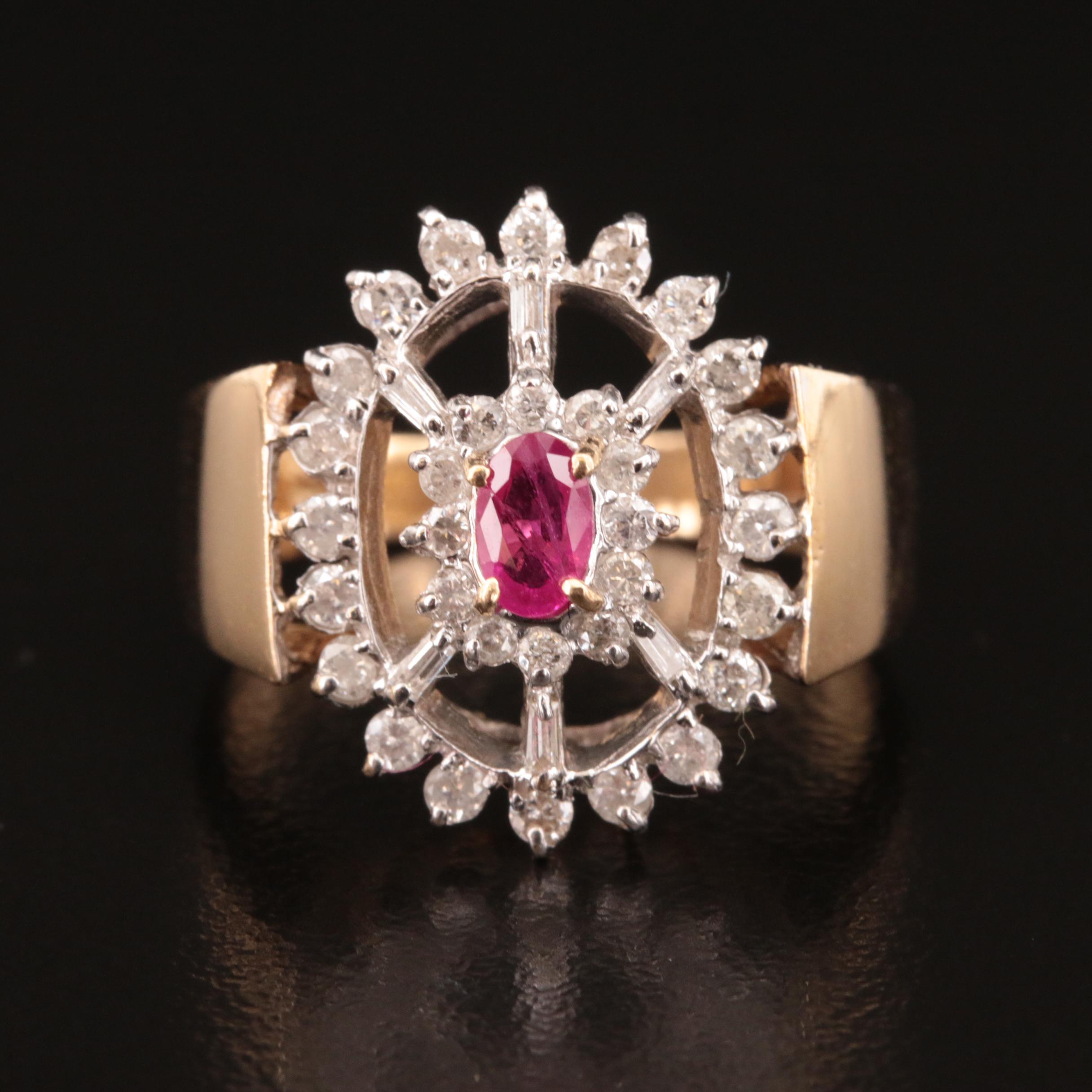 14K Ruby and Diamond Ring