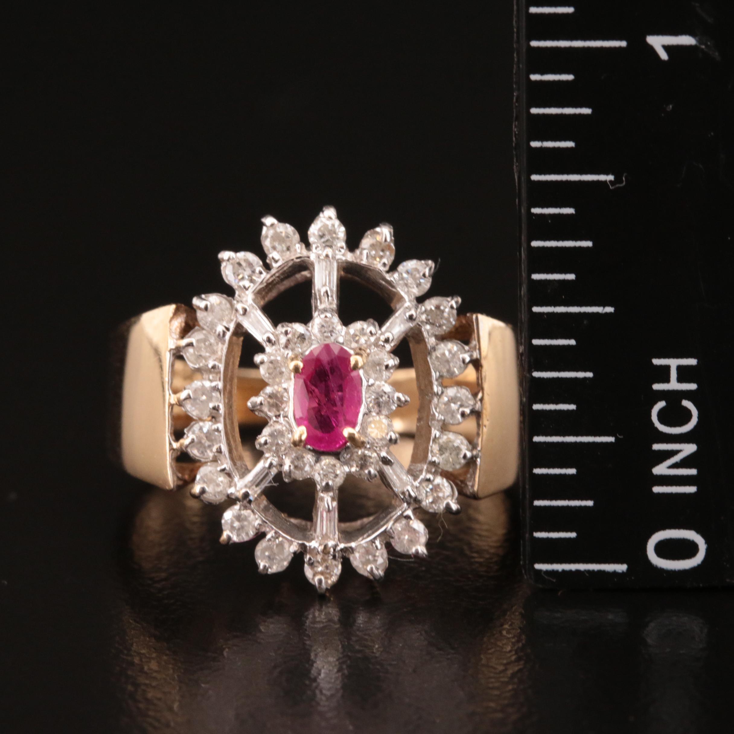 14K Ruby and Diamond Ring